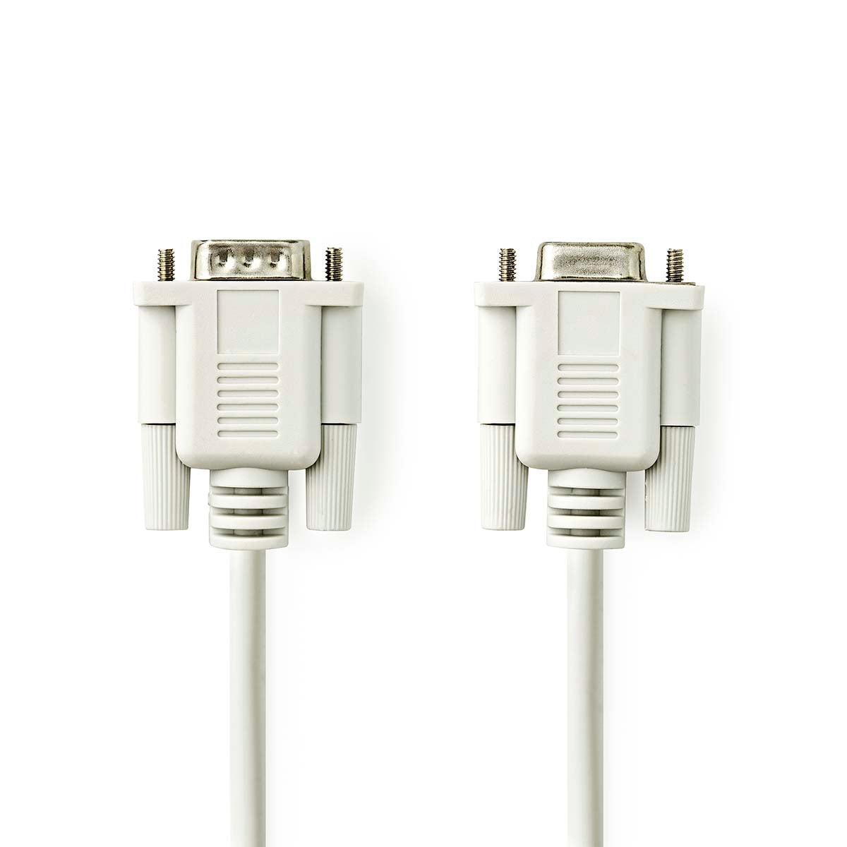 Series Cable | D-SUB 9-Pin Male | D-SUB 9-Pin Female | Nickel Plated | 2.00 m | Round | PVC | Ivory | Label