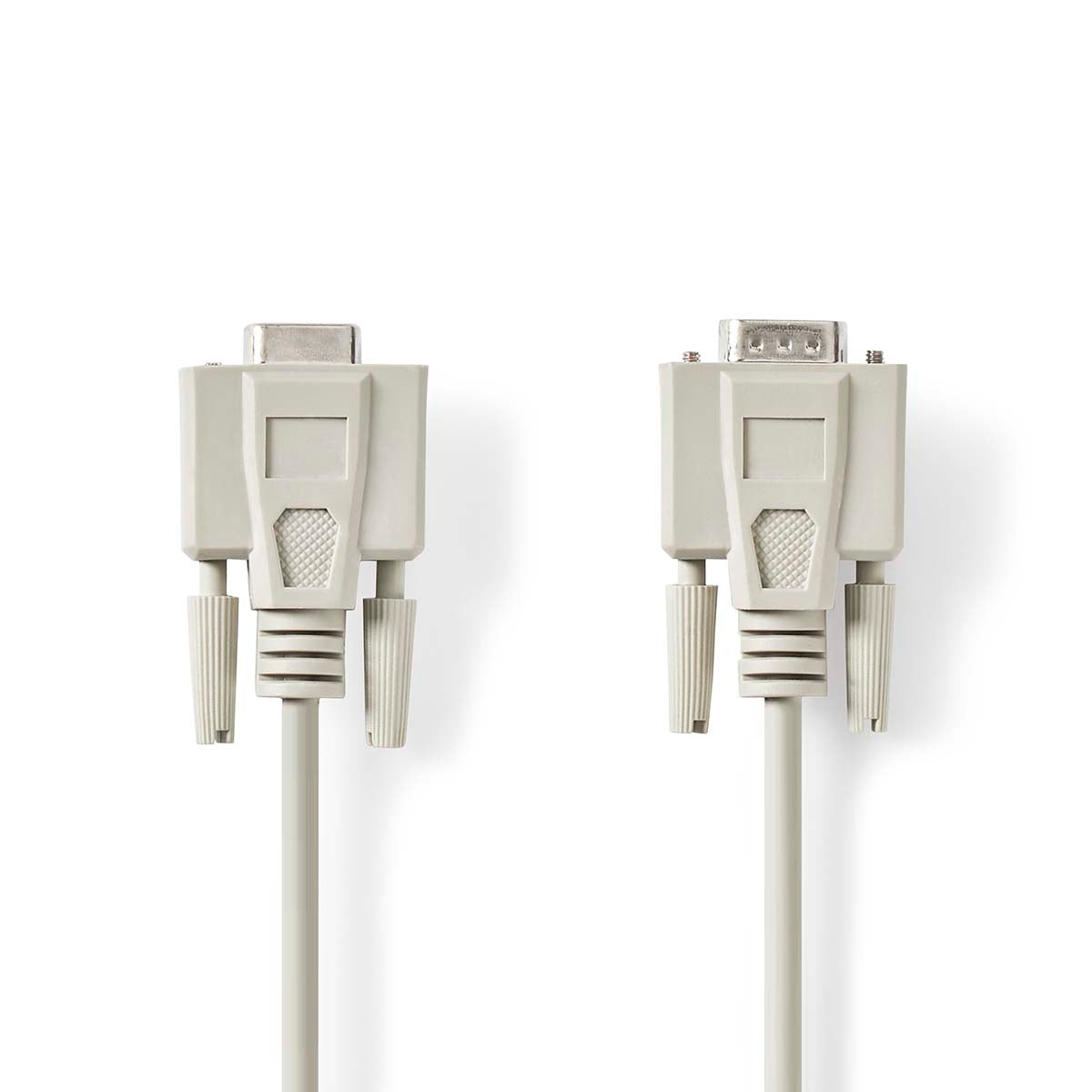 Series Cable | D-SUB 9-Pin Male | D-SUB 9-Pin Female | Nickel Plated | 3.00 m | Round | PVC | Ivory | Label
