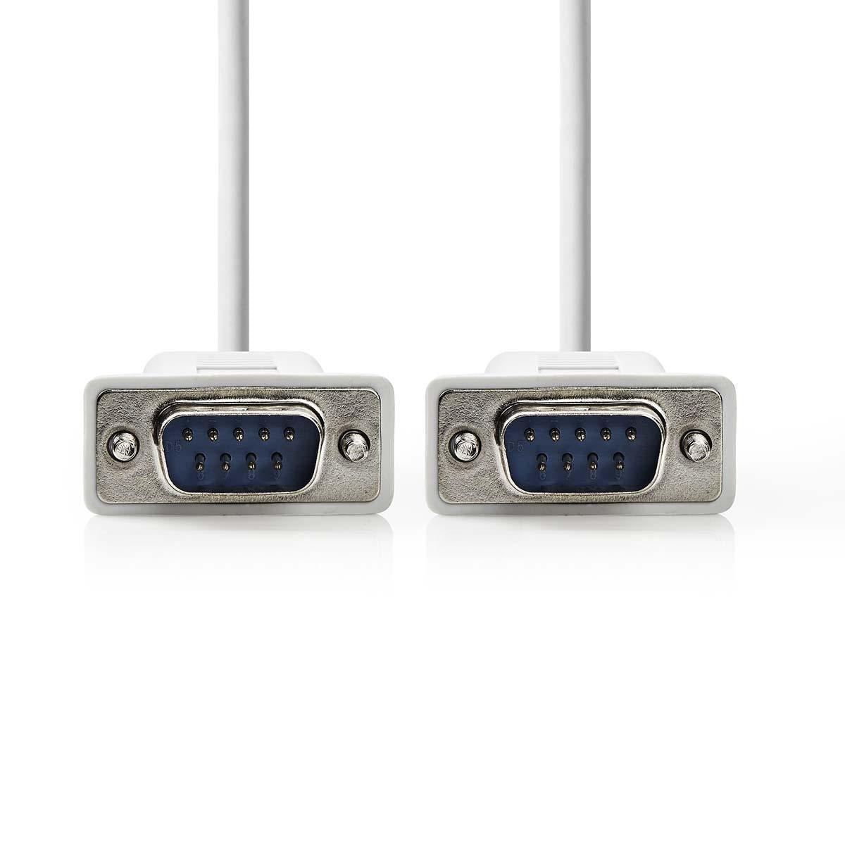 Series Cable | D-SUB 9-Pin Male | D-SUB 9-Pin Male | Nickel Plated | 2.00 m | Round | PVC | Ivory | Plastic bag
