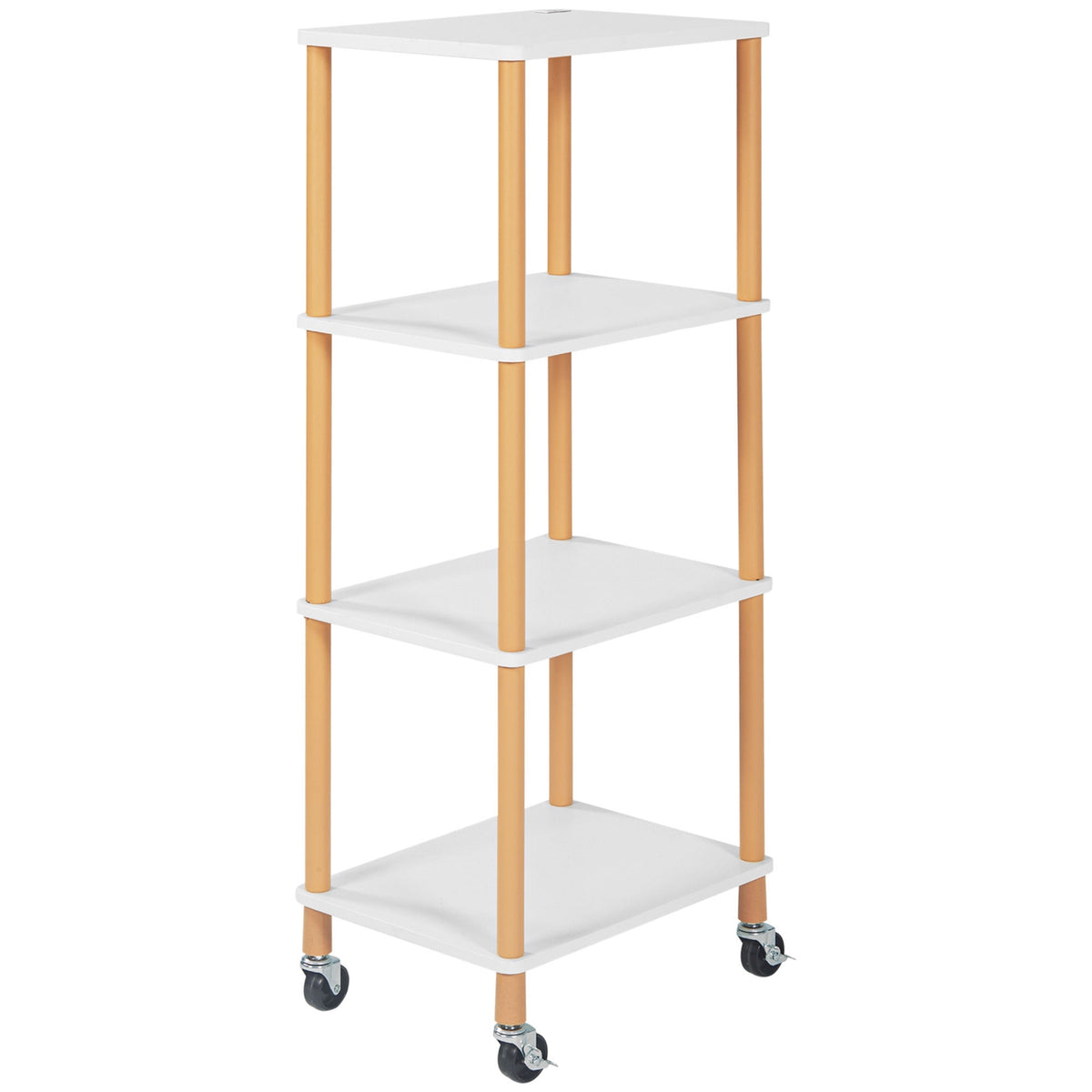 Serving Trolley Kitchen Trolley Trolley With 4 Levels Multi-Purpose Storage Trolley Steel Natural 40 X 30 X 105.5 Cm