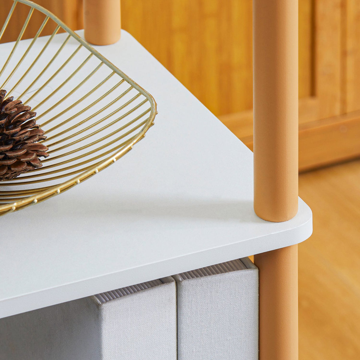 Serving Trolley Kitchen Trolley Trolley With 4 Levels Multi-Purpose Storage Trolley Steel Natural 40 X 30 X 105.5 Cm