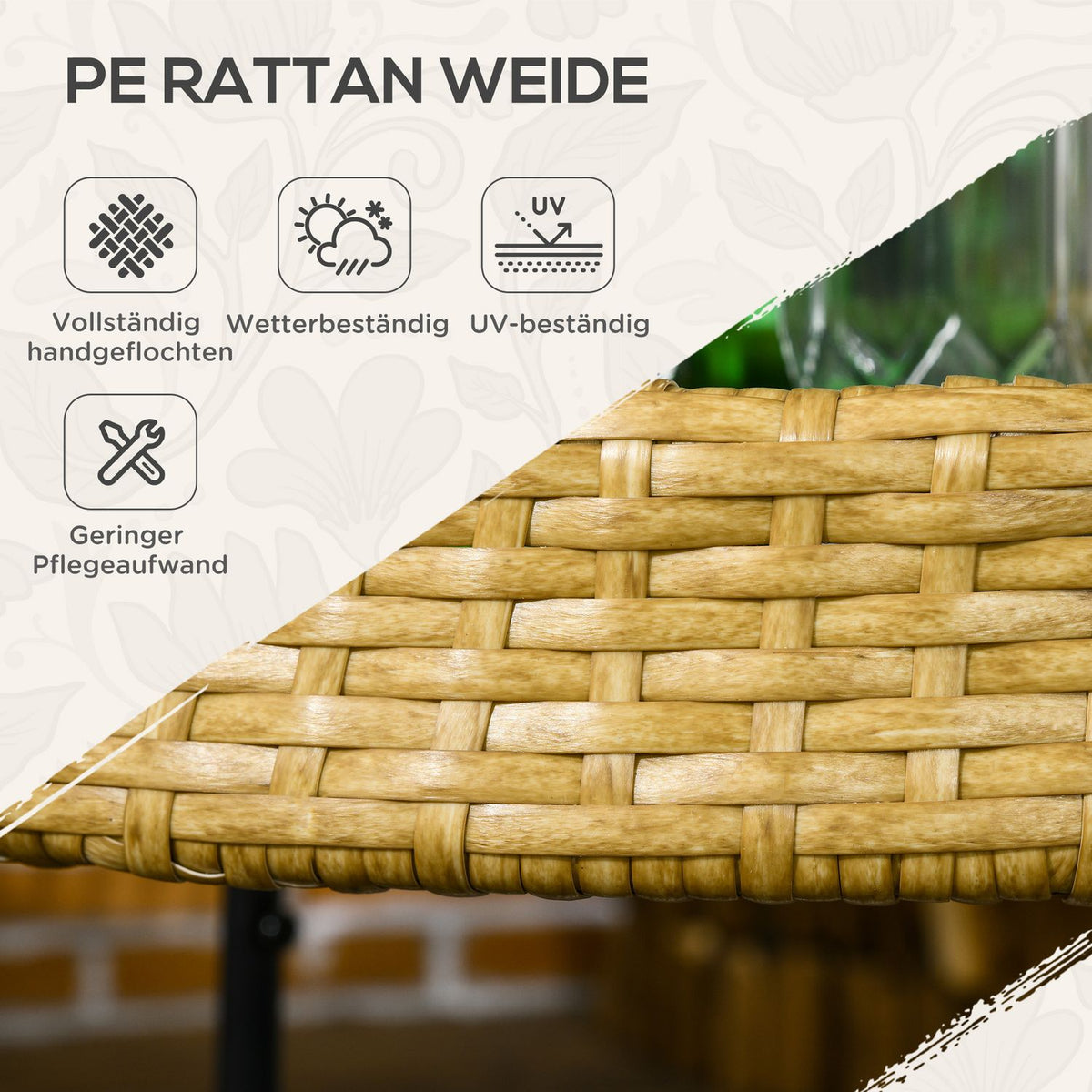 Serving Trolley Rattan Trolley With 2 Shelves Garden Trolley Round Kitchen Trolley With Handles Outdoor Bar Trolley Steel Frame Natural Φ50 X 66 Cm