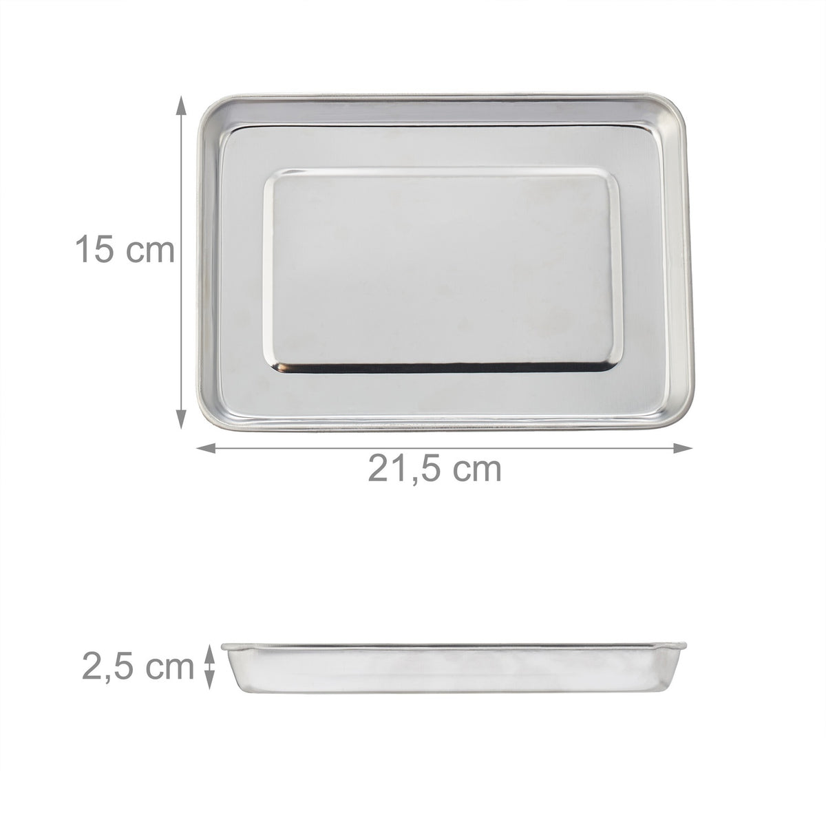 Serving plates in stainless steel - 3 pcs