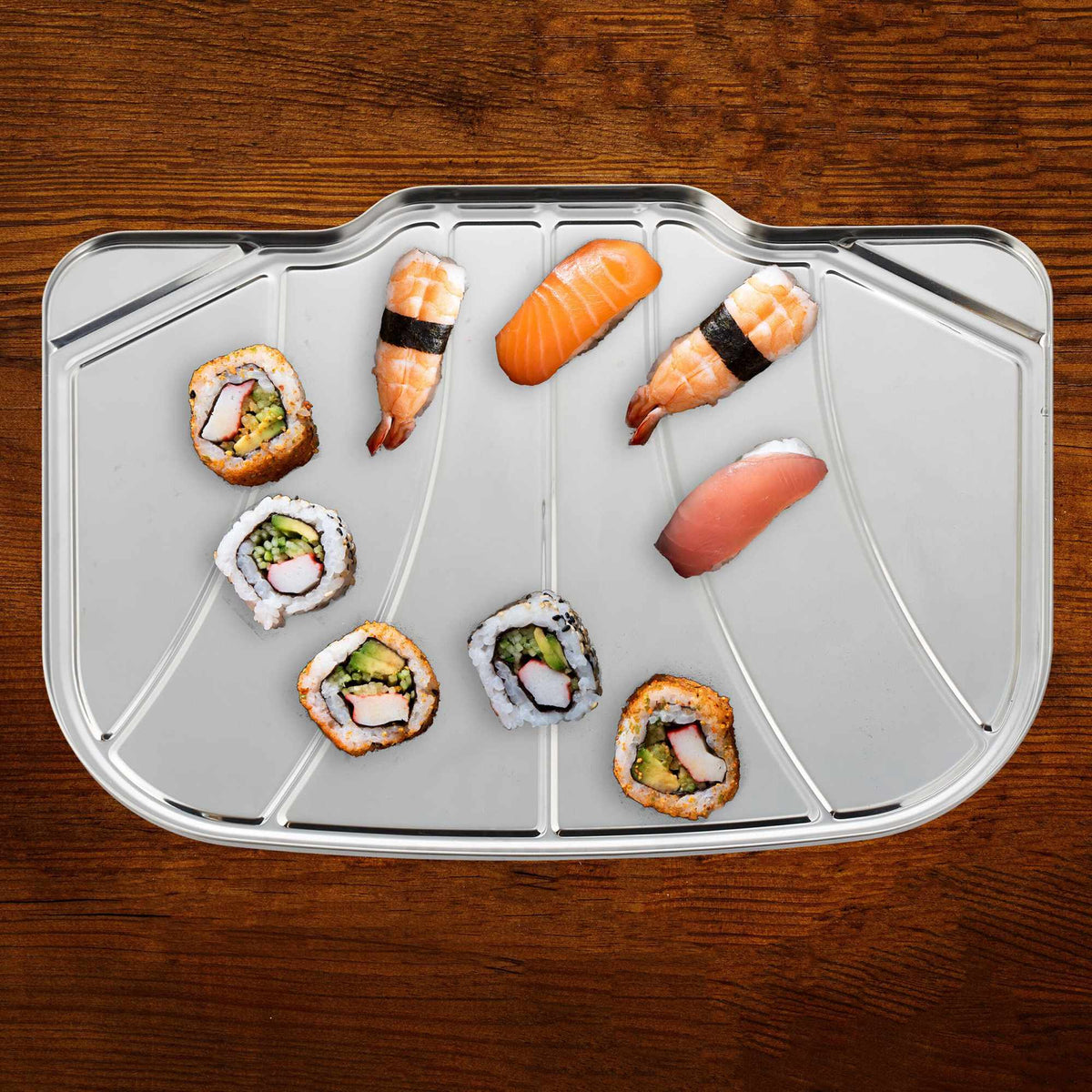 Serving plates in stainless steel - 3 pcs