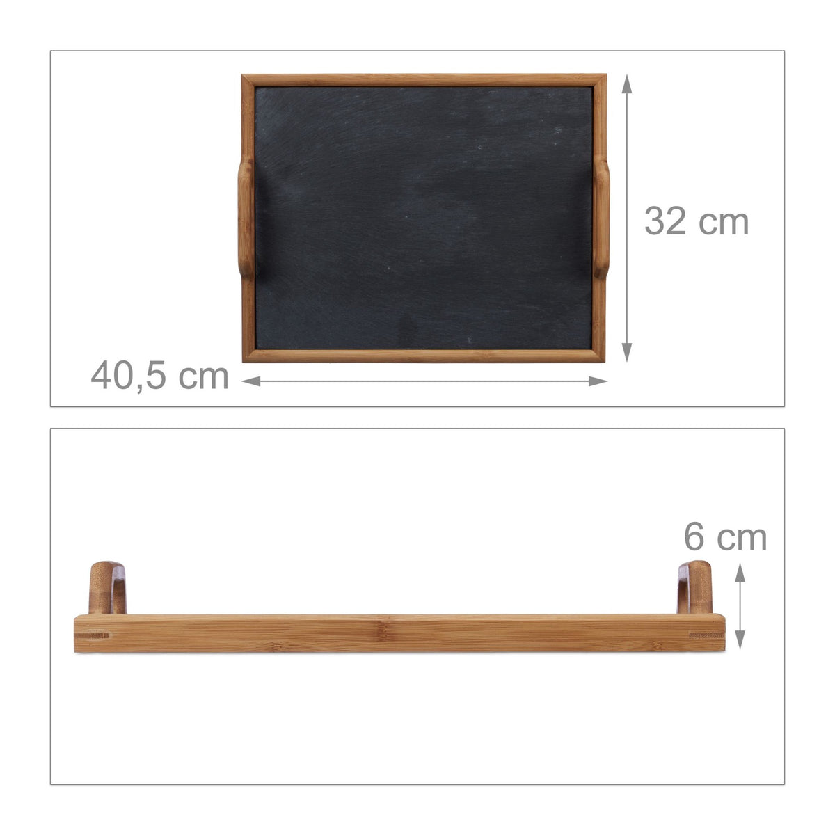 Serving tray with slate plate