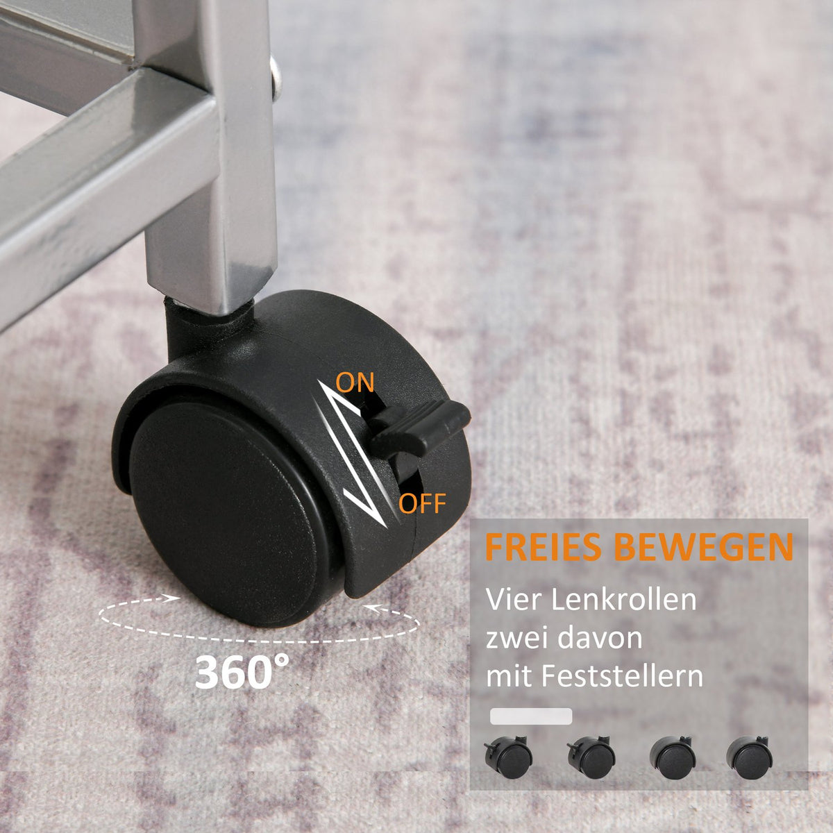Serving trolley kitchen trolley with metal baskets 36.5 x 36.5 x 89 cm kitchen trolley side trolley silver for kitchen and dining room