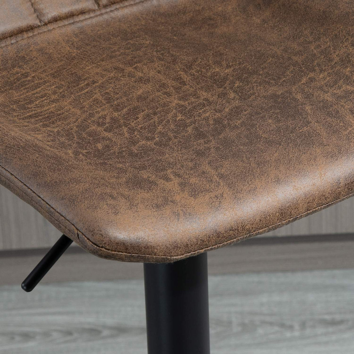Set Of 2 Bar Stools, Kitchen Stools, Counter Chairs, Height-Adjustable With Footrests, Swivel Chair, Brown, Polyester, 43 X 46.5 X 89-110 Cm