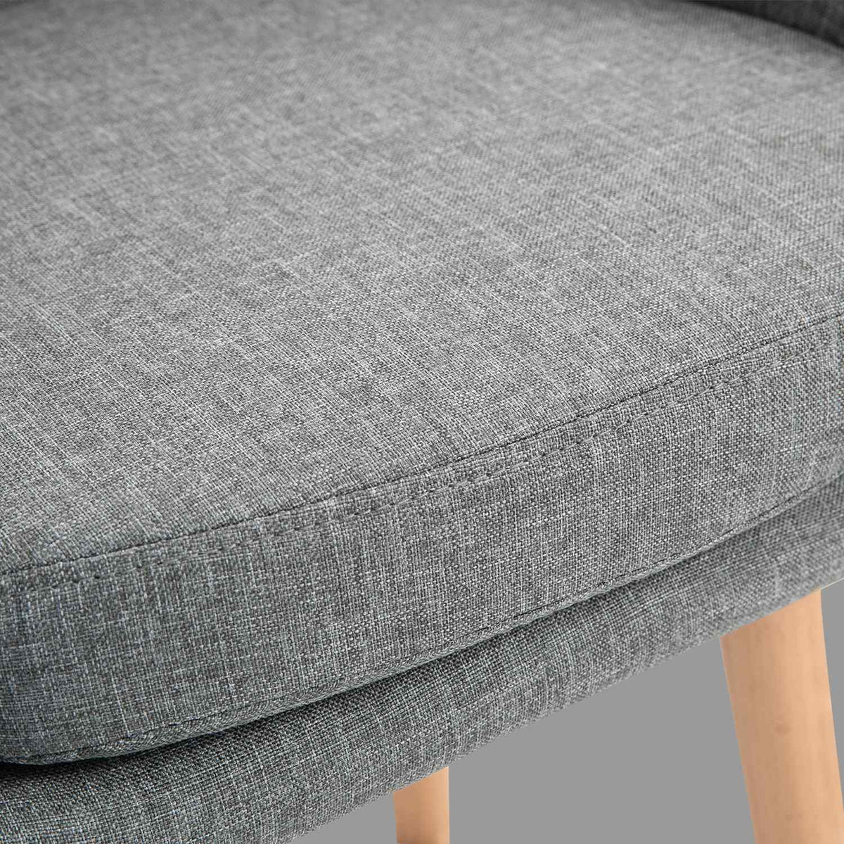 Set Of 2 Bar Stools, Linen Bar Chair With Seat Cushion, Kitchen Stool, Bistro Stool With Footrests, Counter Stool, Gray, 55 X 48 X 100 Cm