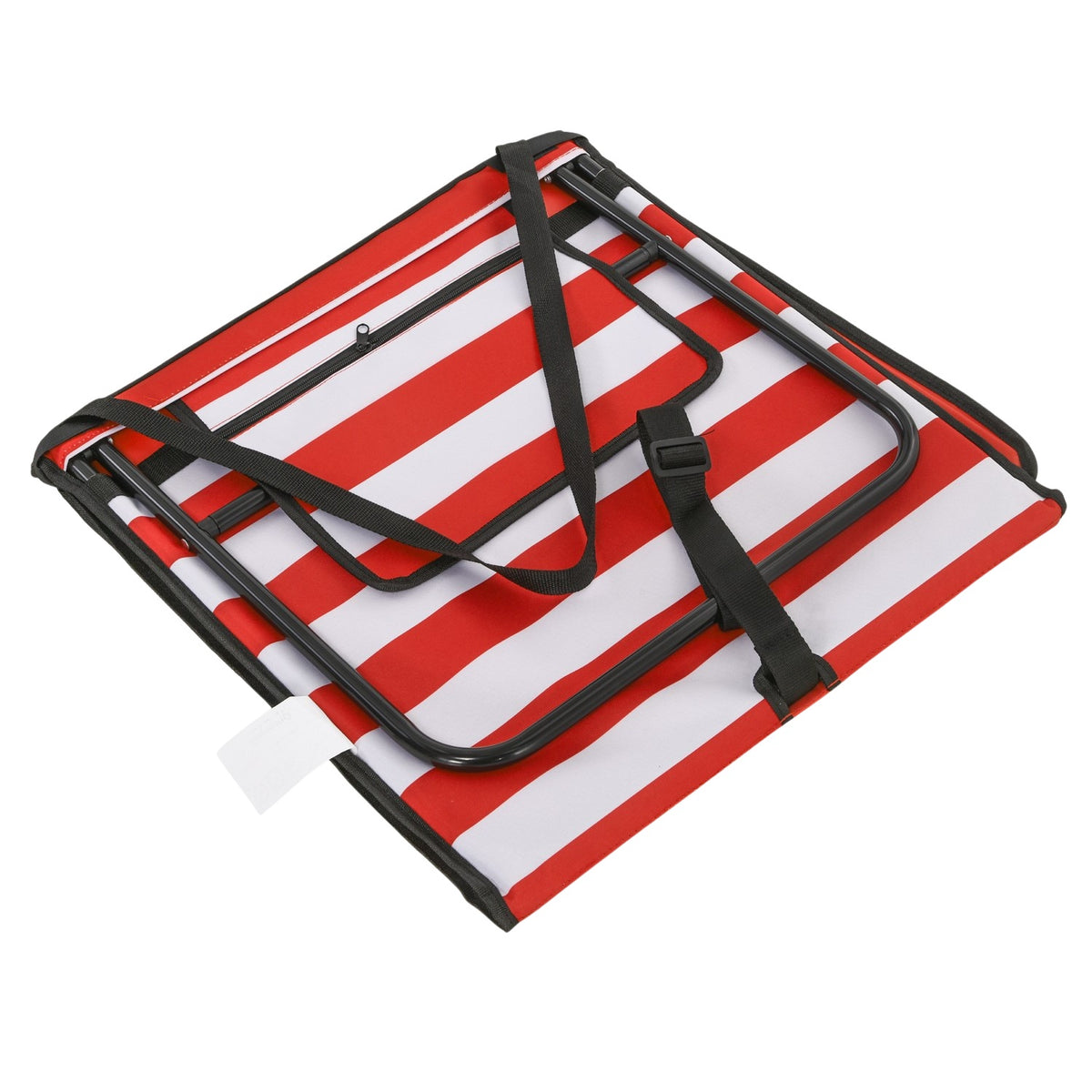 Set Of 2 Beach Mat Foldable Adjustable Sun Lounger Beach Mattress Carry Bag Red 142X51X40Cm