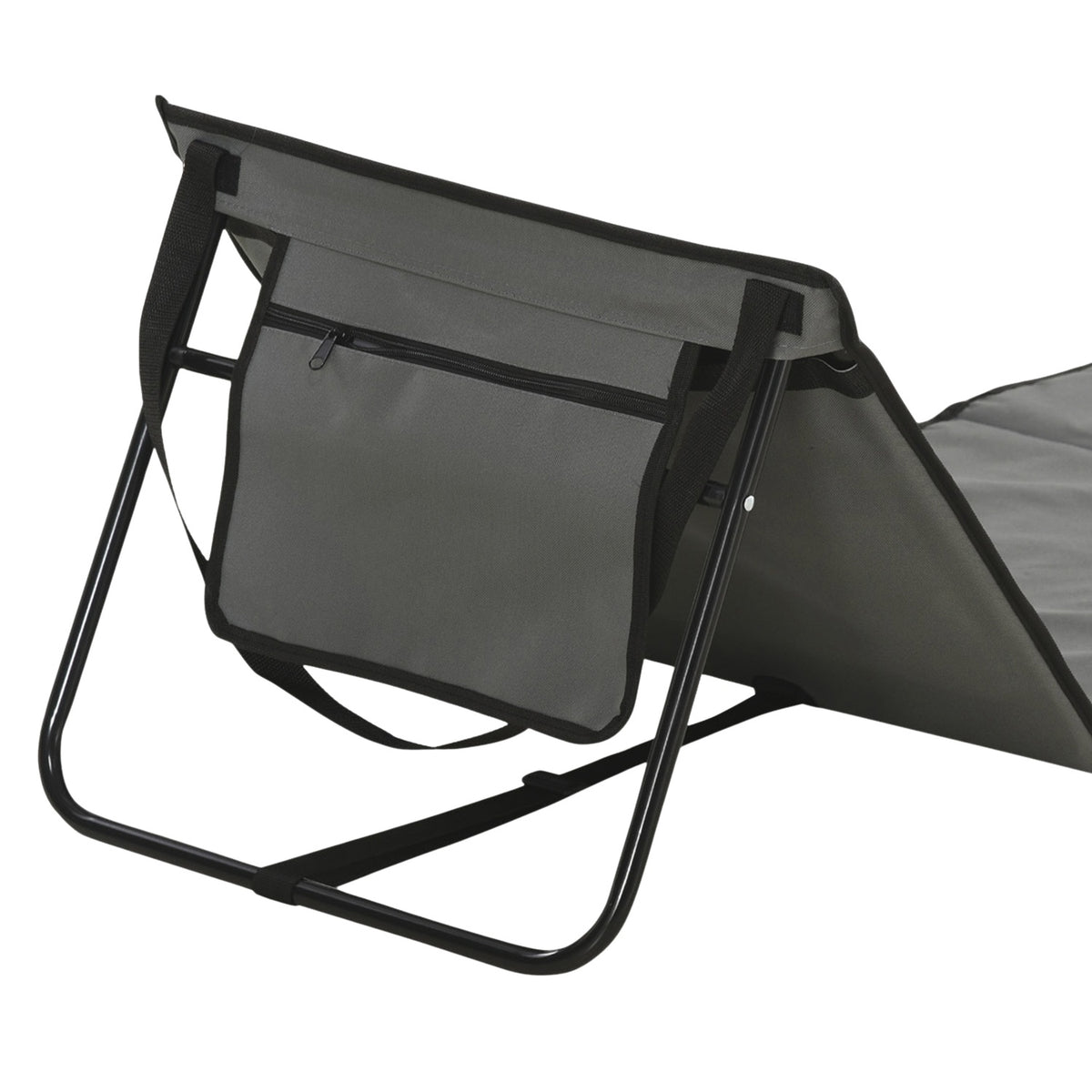 Set Of 2 Beach Mat, Foldable Beach Lounger, Adjustable Sun Lounger, Beach Mattress With Carry Bag, Magazine Bag, Steel, Oxford