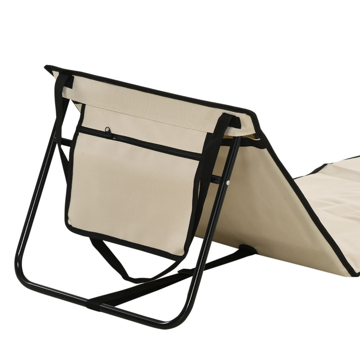 Set Of 2 Beach Mat Foldable Beach Lounger Adjustable Sun Lounger Carry Bag Magazine Bag Steel Oxford