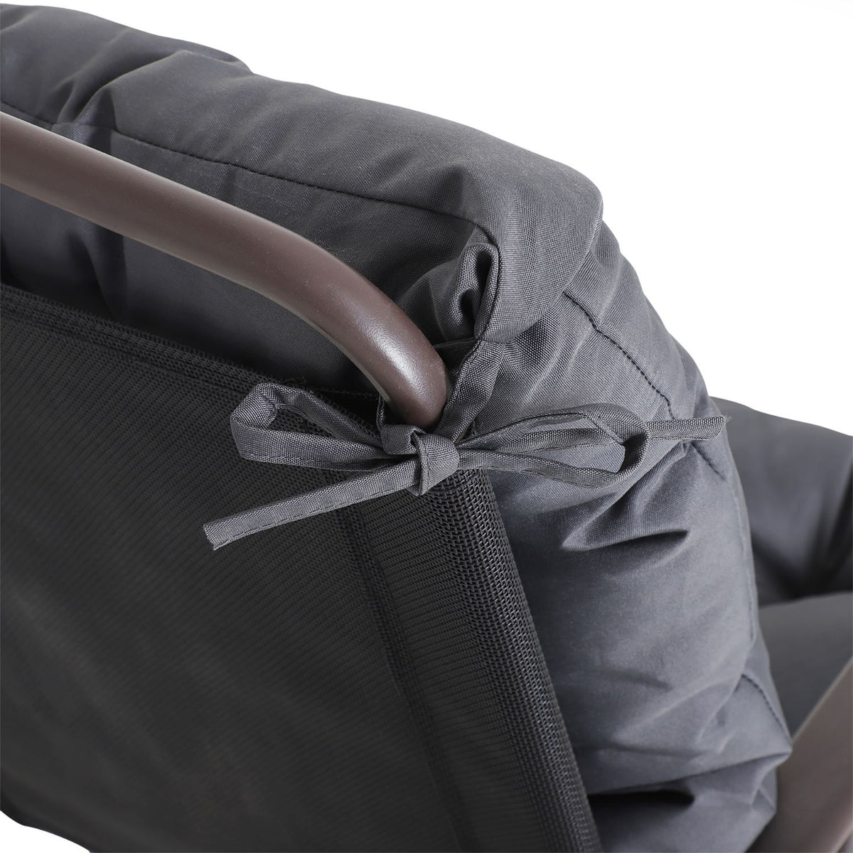 Set Of 2 Cushions For Low-Back Chair Cushions, Seat Cushions, Garden Cushions, Grey