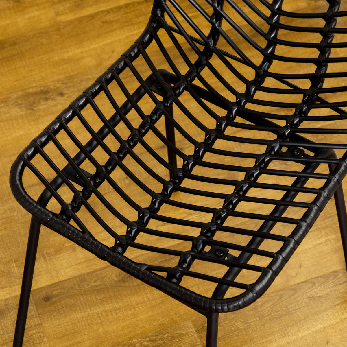 Set Of 2 Dining Room Chairs, Kitchen Chairs With Backrest In Rat Look, Steel, Black, 44X58X85Cm