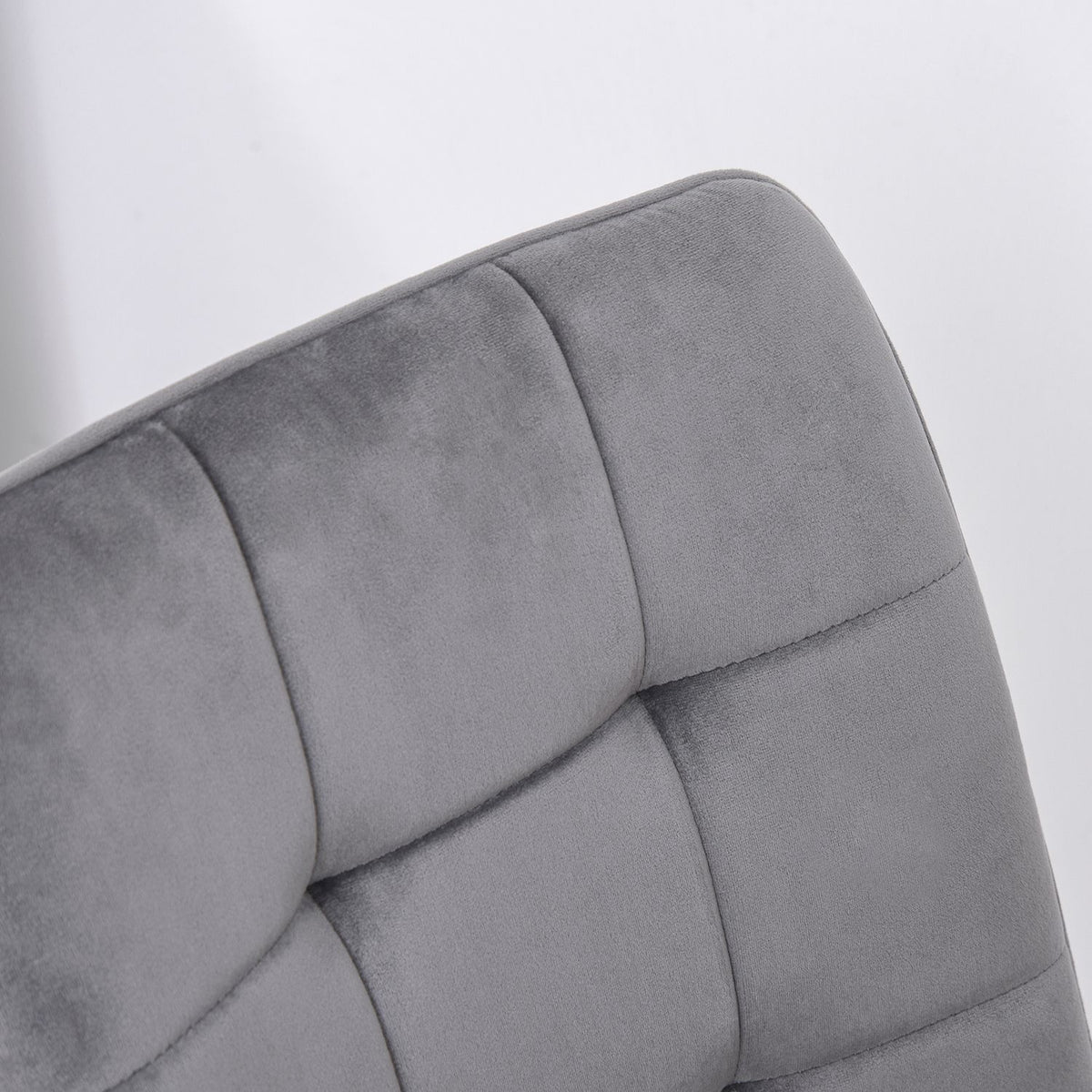 Set Of 2 Dining Room Chairs Upholstered Chairs Kitchen Chair Dining Table Foam Metal Gray + Black 45 X 63 X 90 Cm