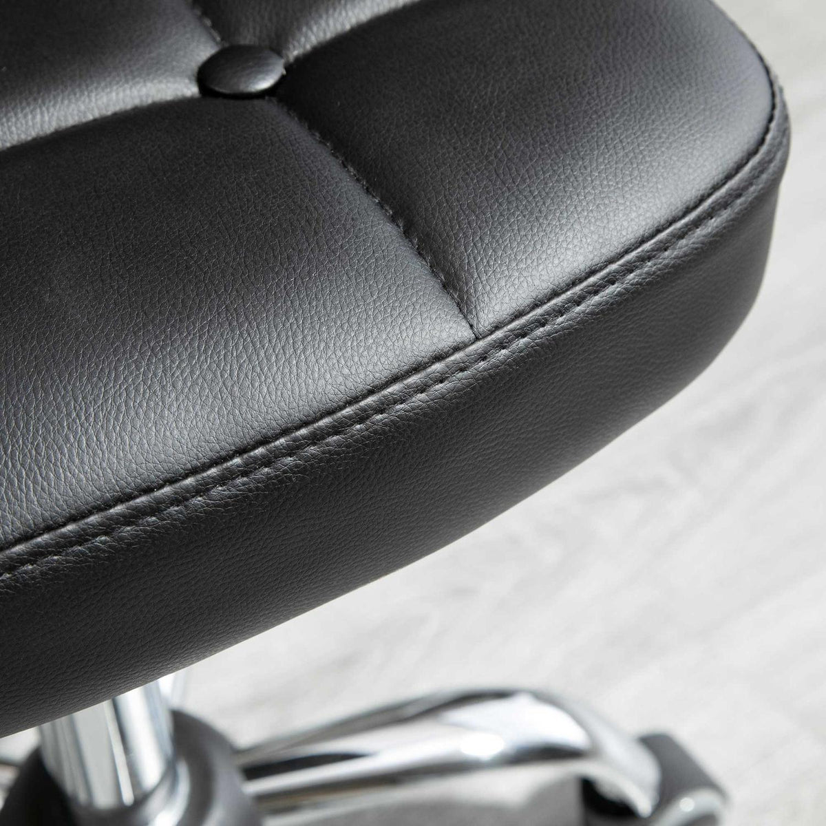 Set Of 2 Rolling Stools With Backrest, Swivel Stool, Work Stool, Height-Adjustable, Faux Leather + Steel, Dark Gray, 45X47X72-87Cm