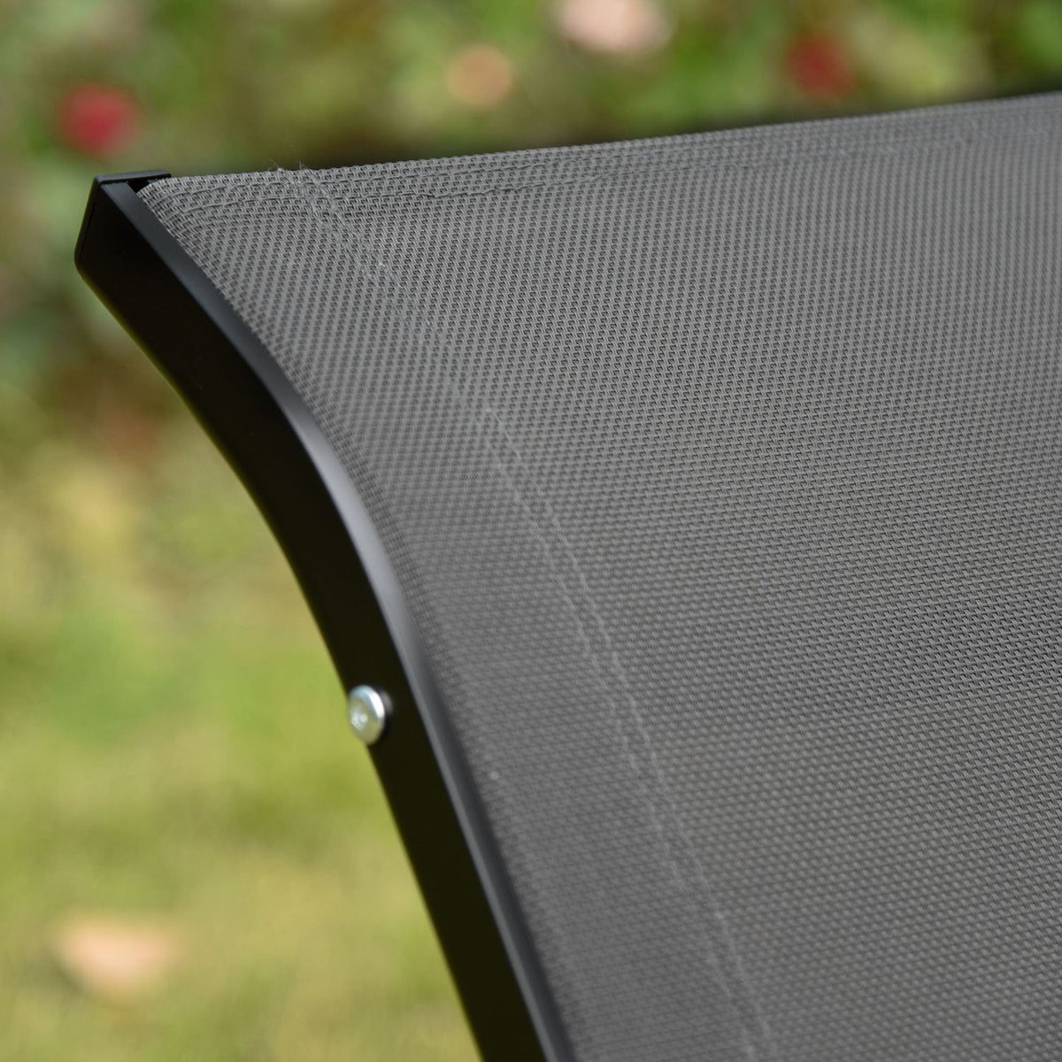 Set Of 2 Sun Loungers, Garden Loungers, Fabric Loungers, Ergonomic Aluminum Textline Dark Gray 165 X 61 X 63 Cm
