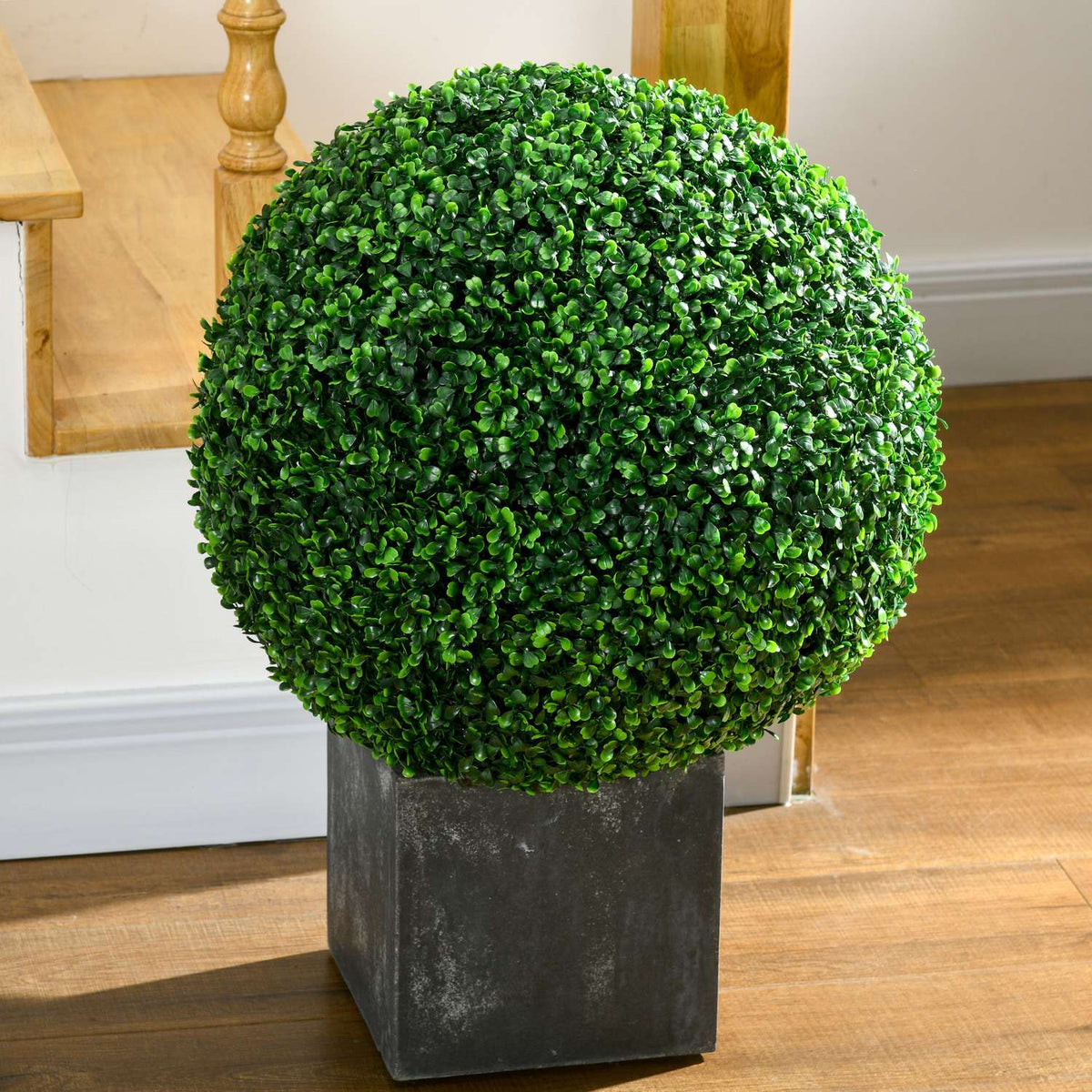 Set of 2 Artificial Boxwood Balls 50 cm Artificial Plants, Plastic Artificial Plants Boxwood Ball, Fake Plant for Living Room Bedroom Office Garden Modern Decoration Gift