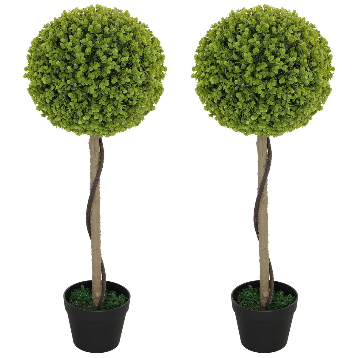 Set of 2 Artificial Eucalyptus 90cm Houseplant Artificial Plant in Pot Large Decorative Plants for Home Office Hallway Garden Green