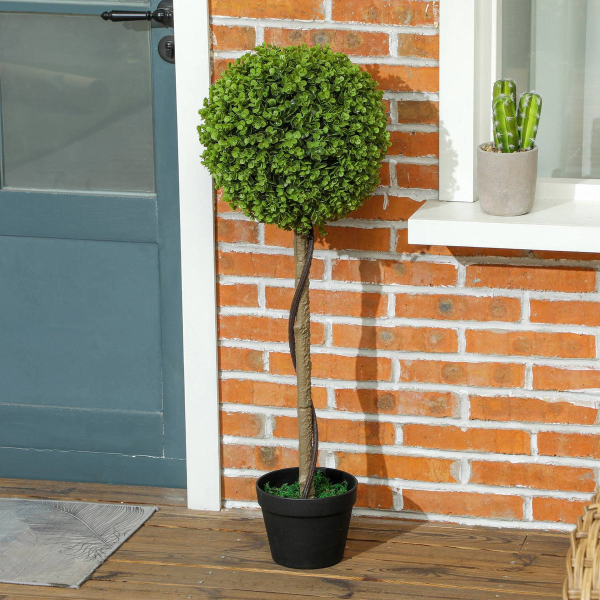 Set of 2 Artificial Eucalyptus 90cm Houseplant Artificial Plant in Pot Large Decorative Plants for Home Office Hallway Garden Green