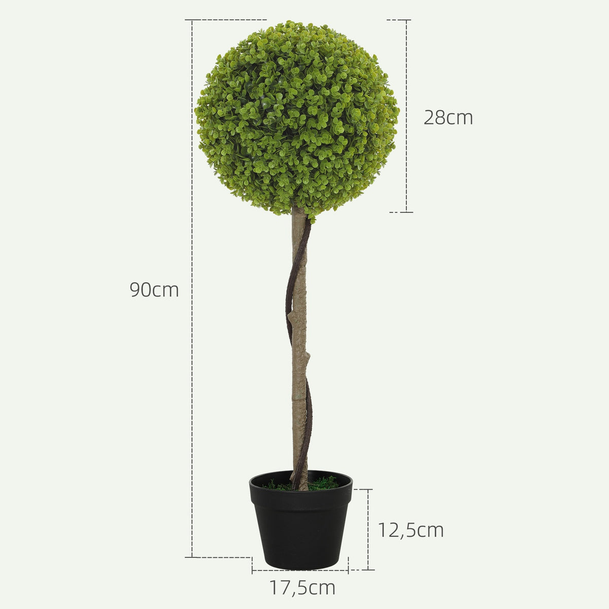 Set of 2 Artificial Eucalyptus 90cm Houseplant Artificial Plant in Pot Large Decorative Plants for Home Office Hallway Garden Green