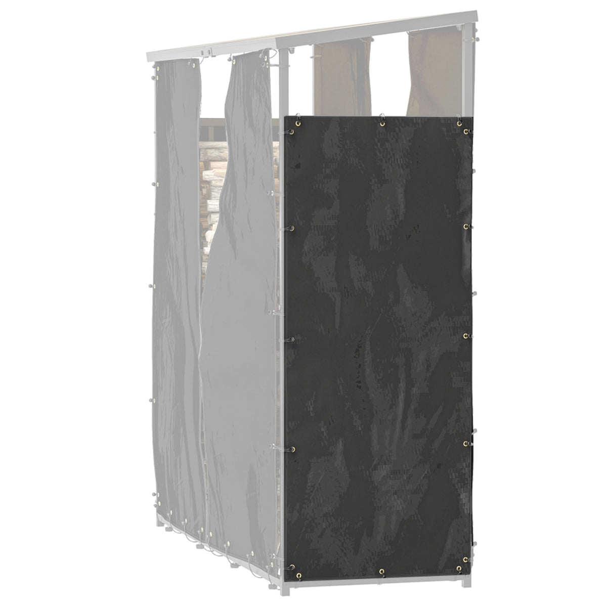 Set of 2 Firewood Rack Covers, 148 x 62 cm, Waterproof 600D Oxford, UV Protection, Firewood Rack Cover, for Firewood Rack 62-66D x 185H cm, Black