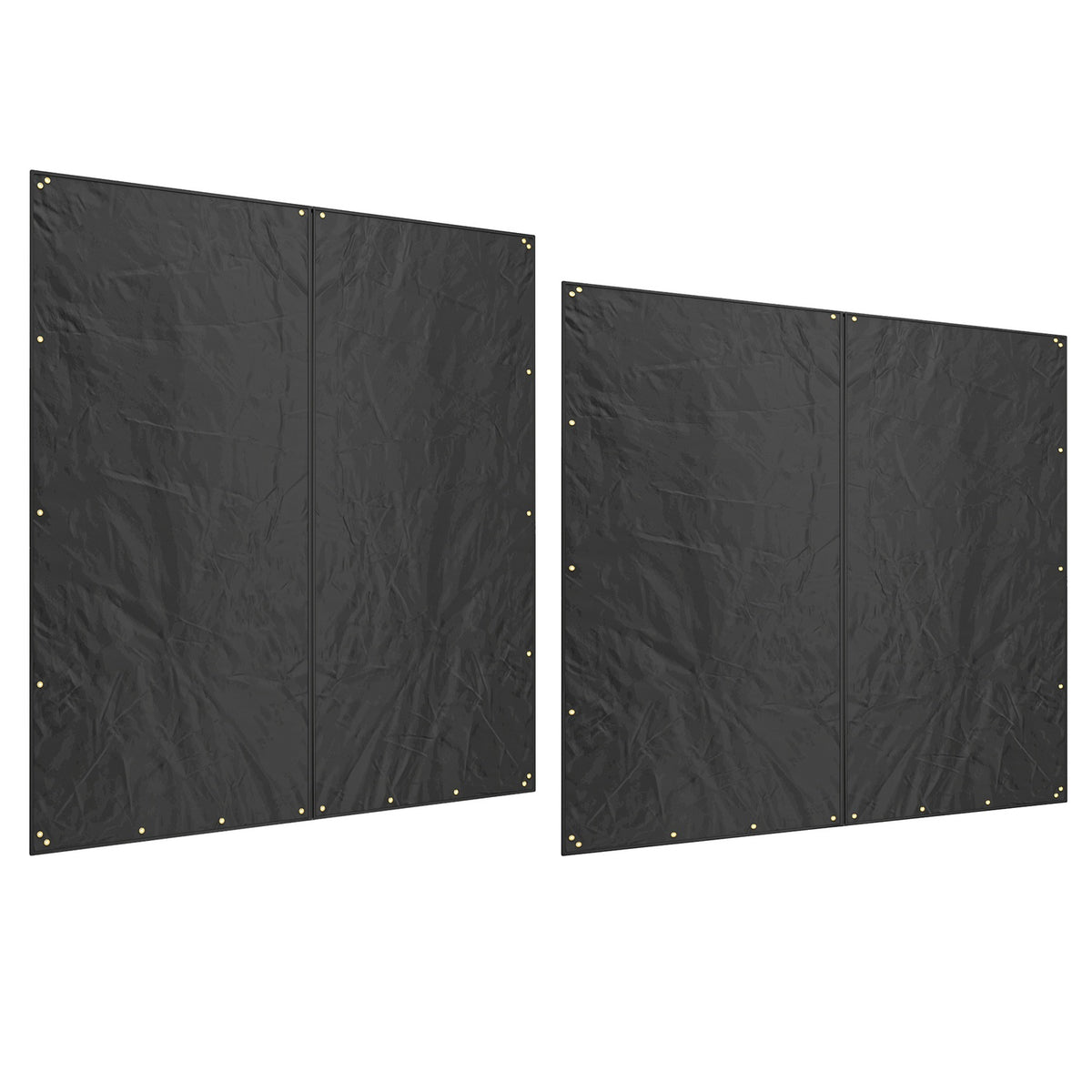 Set of 2 Firewood Rack Covers 174cm Waterproof 600D Oxford UV Protection Firewood Rack Cover for Firewood Rack 176W x 163/175H cm Black
