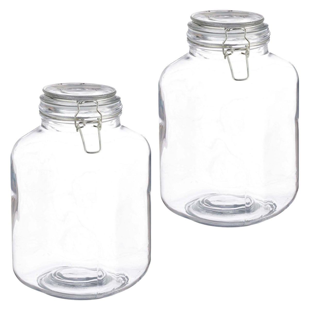 Set of 2 Large Glass Preserving Jars with Lids, 3L