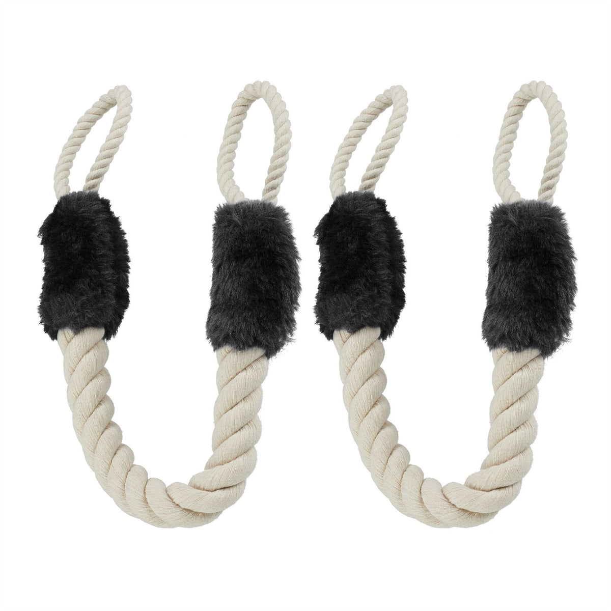 Set of 2 Rope Door Stoppers in Black