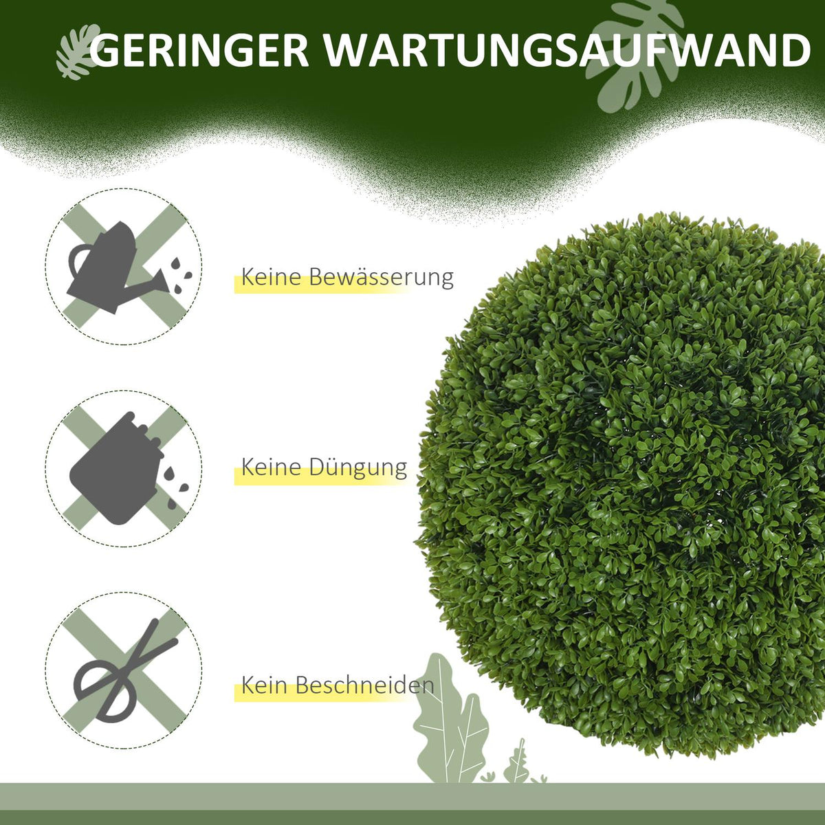 Set of 2 artificial boxwood balls 40 cm artificial plants, plastic artificial plants boxwood balls, fake plant for living room, bedroom, office, garden, modern decoration gift