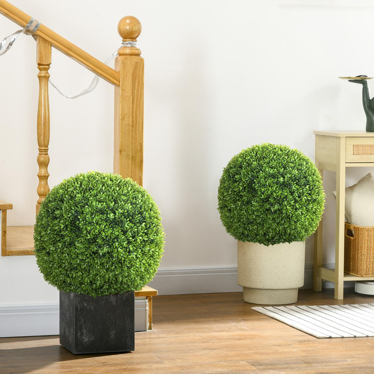Set of 2 artificial boxwood balls 40 cm artificial plants, plastic artificial plants boxwood balls, fake plant for living room, bedroom, office, garden, modern decoration gift