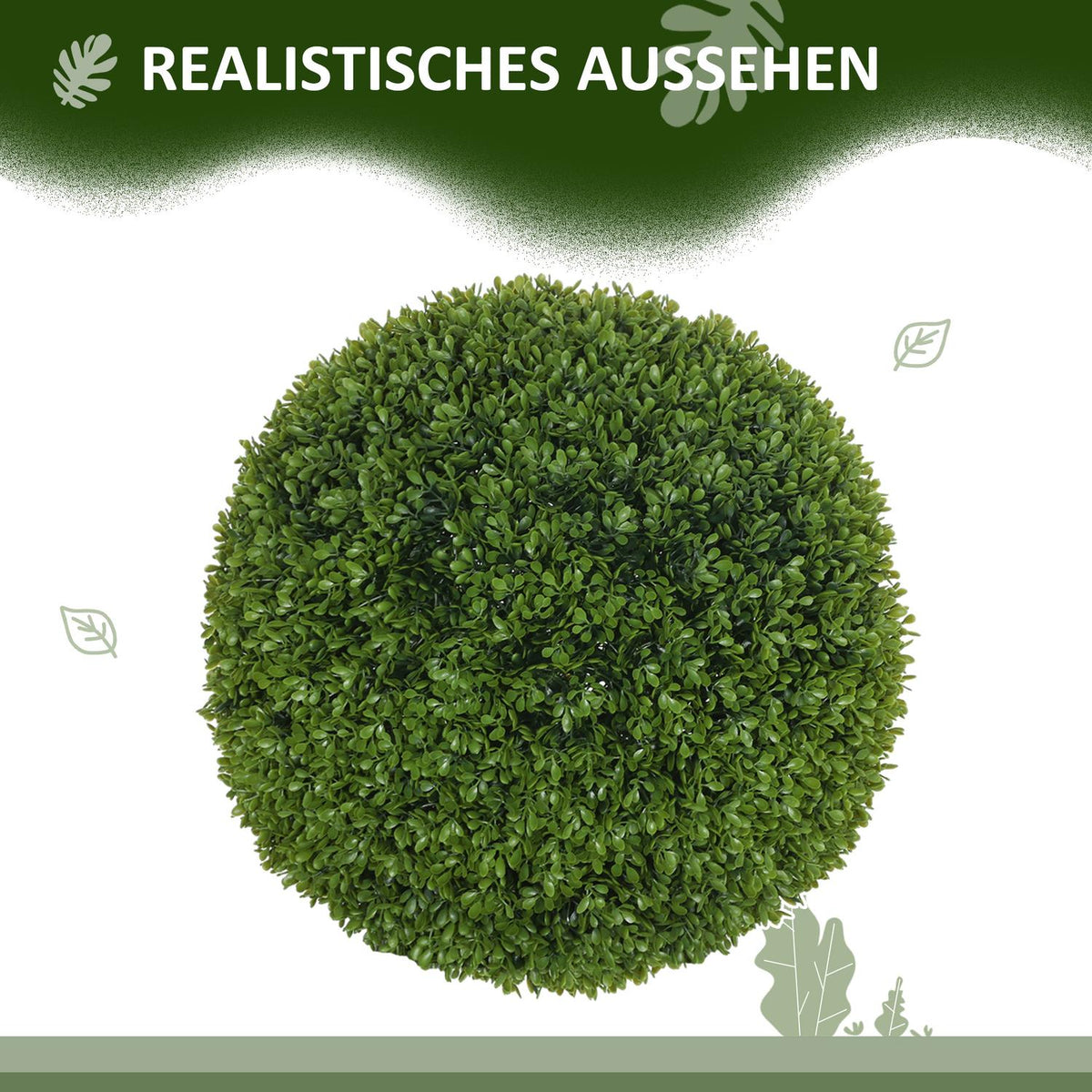 Set of 2 artificial boxwood balls 40 cm artificial plants, plastic artificial plants boxwood balls, fake plant for living room, bedroom, office, garden, modern decoration gift