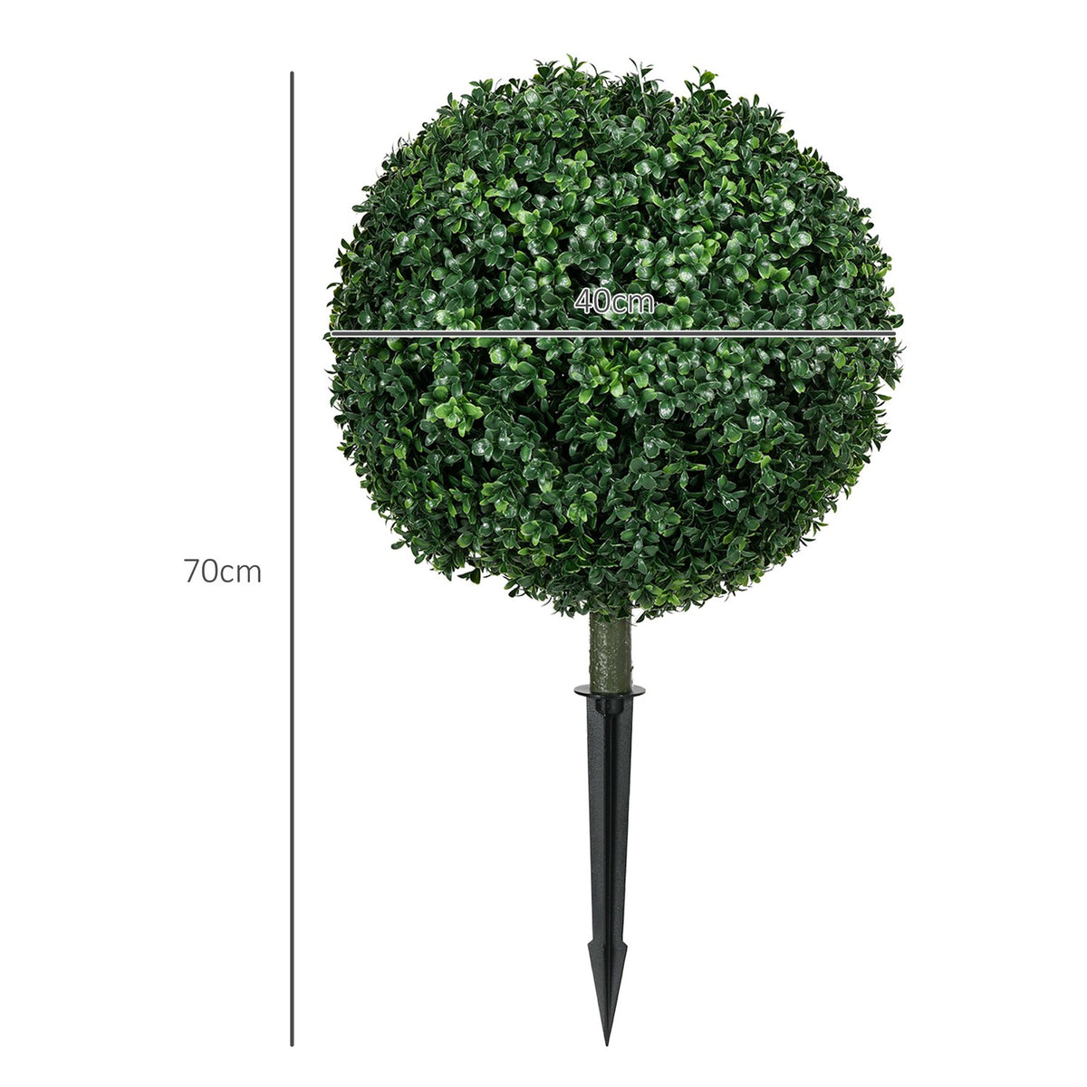 Set of 2 artificial boxwood large 70 cm artificial plants with UV protection, artificial plants like real ones with ground stakes for living room, bedroom, office, garden, modern decoration