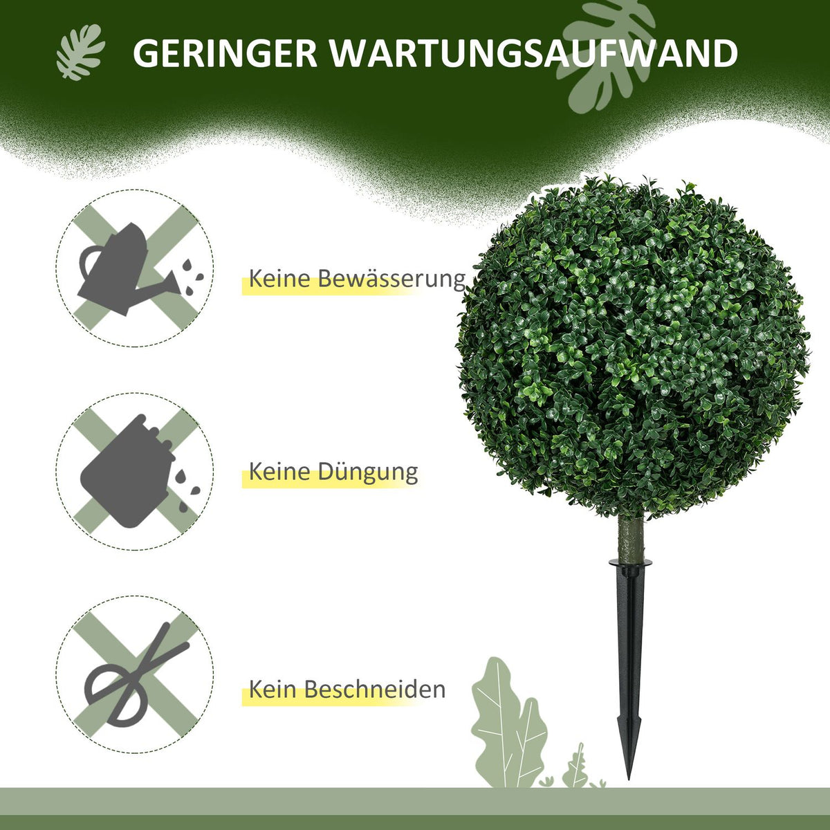 Set of 2 artificial boxwood large 70 cm artificial plants with UV protection, artificial plants like real ones with ground stakes for living room, bedroom, office, garden, modern decoration