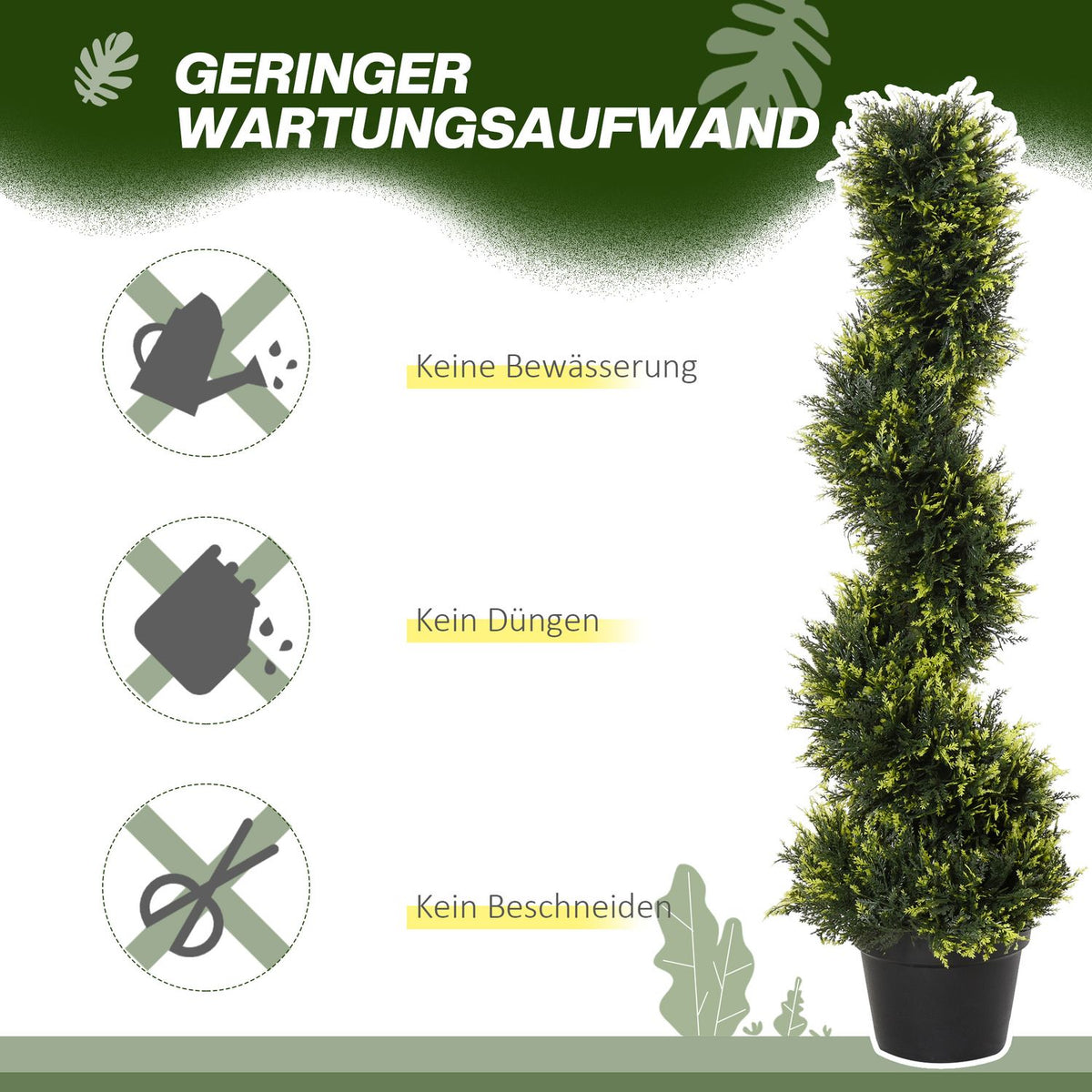 Set of 2 artificial cedar tree large 90 cm artificial plant, plastic artificial plants cedar in pot, spiral plant like real for living room bedroom office garden modern decoration