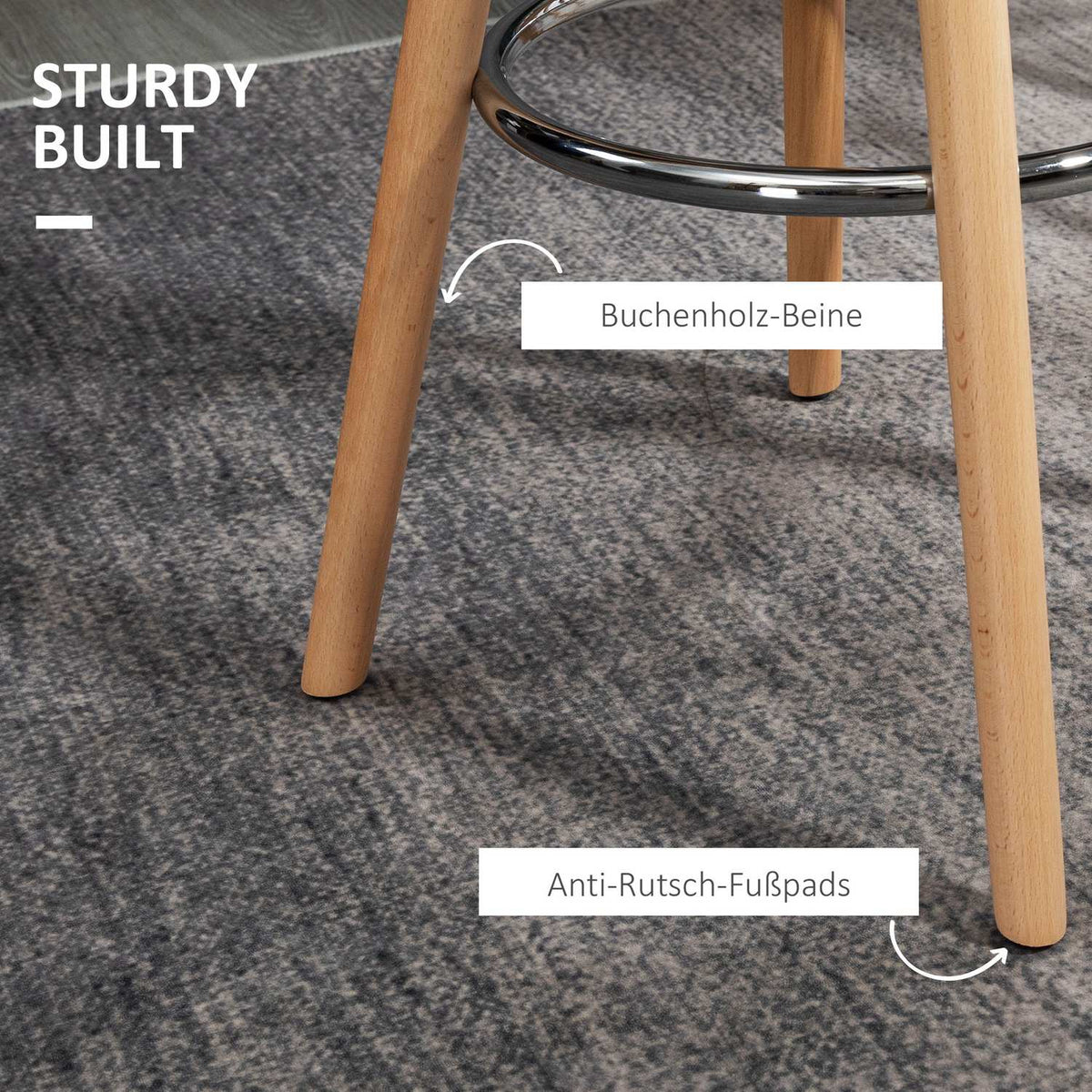 Set of 2 bar stools kitchen stools bar chair with footrests faux leather white 38.5 x 42.5 x 91 cm for dining room kitchen