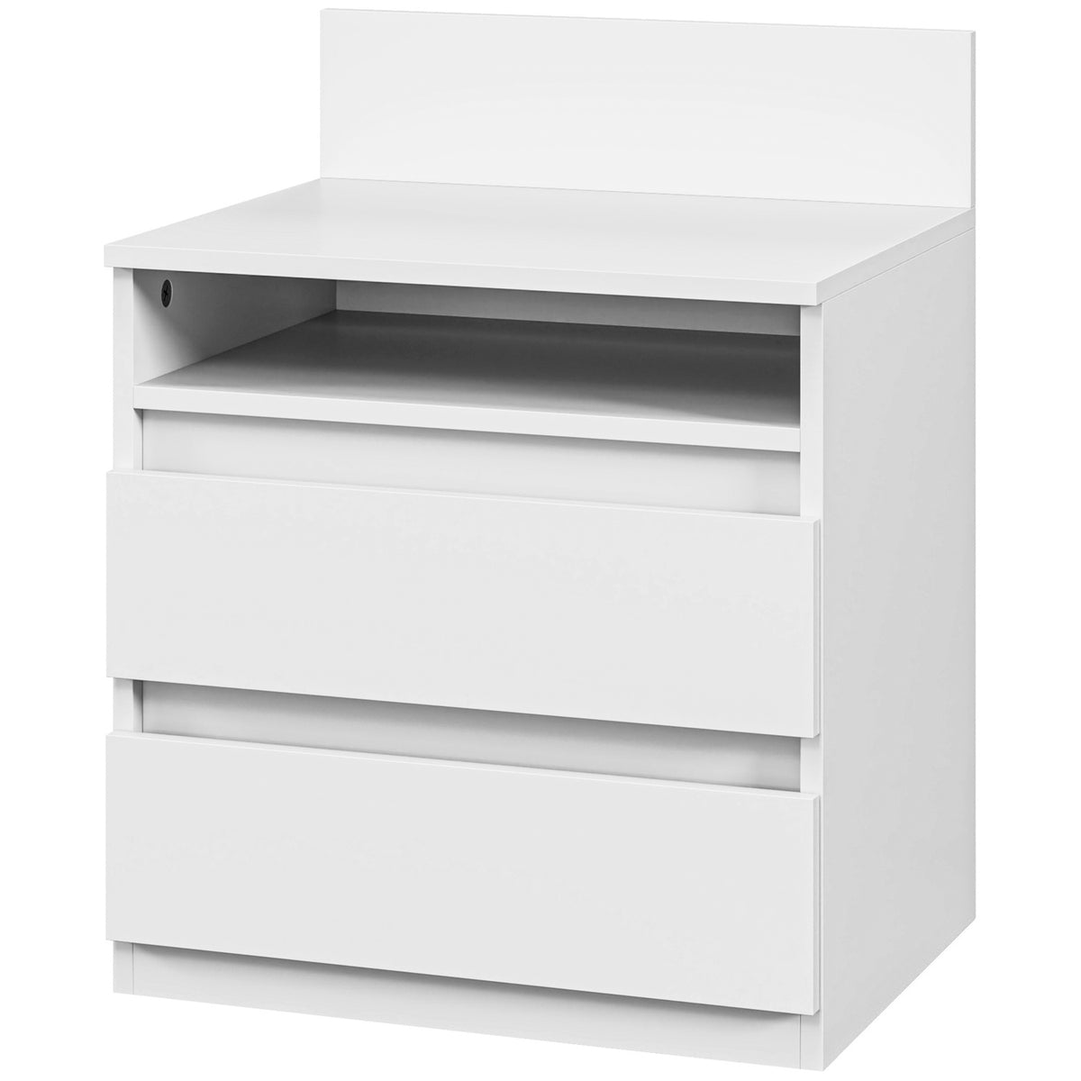 Set of 2 bedside tables with 2 drawers, side table, nightstand with shelf, nightstand for bedroom, living room, approx. 40 x 32 x 50 cm, white
