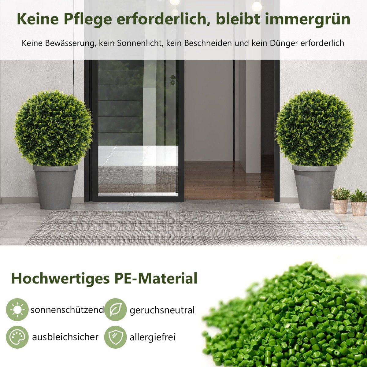 Set of 2 boxwood balls 52 cm boxwood ball cedar UV-resistant topiary artificial plant green