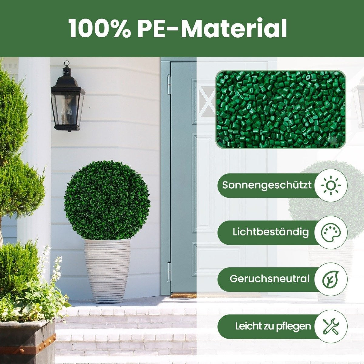 Set of 2 boxwood balls 52 cm boxwood balls UV-resistant topiary artificial plant dark green