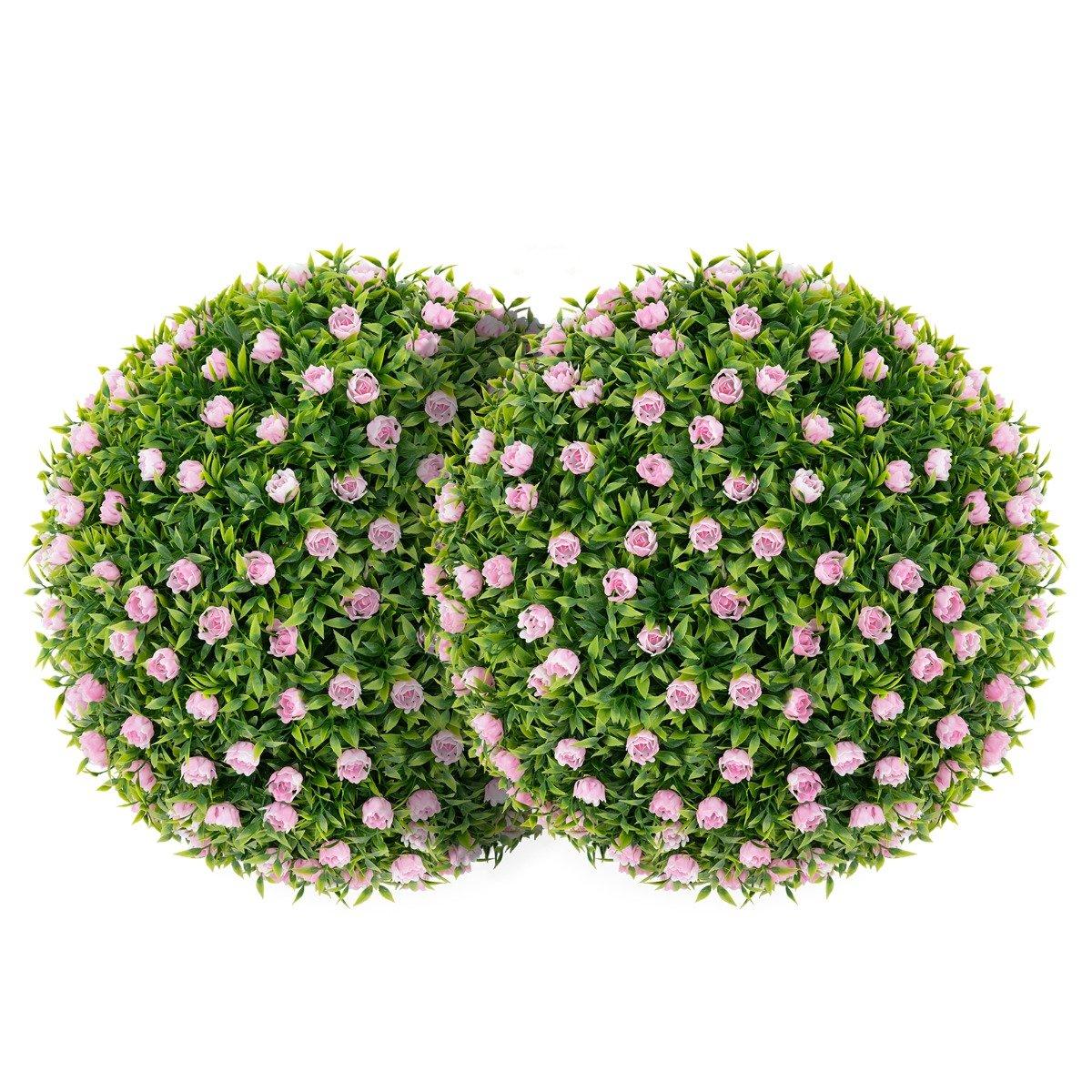 Set of 2 boxwood balls, UV-resistant decorative balls, topiary artificial plant, decorative plant, diameter 37 cm