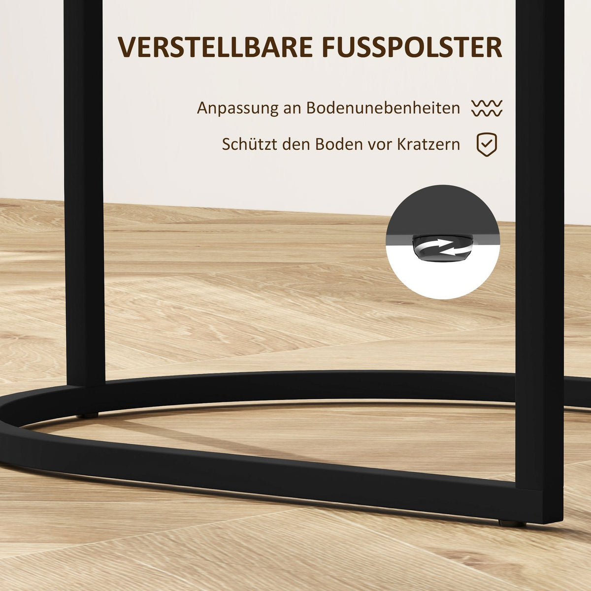 Set of 2 coffee tables, square side tables, coffee table with steel frame, stackable sofa table, for living room, load capacity up to 20 kg, brown + black