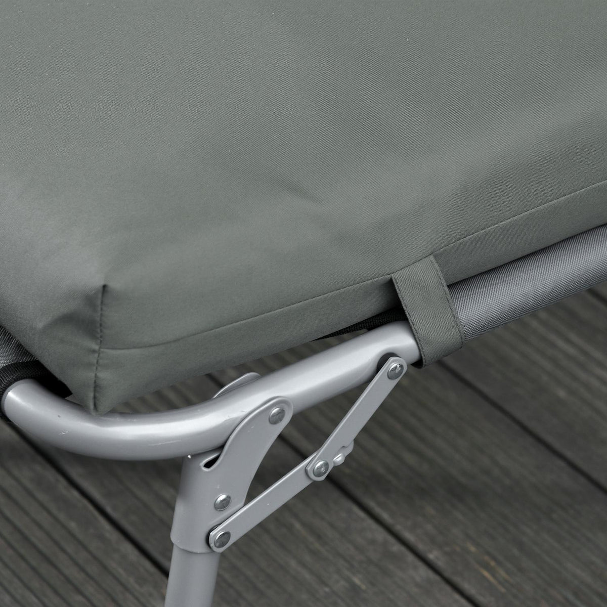 Set of 2 cushions for sun loungers, flame-retardant lounger cushions with straps for garden loungers, 8 cm thick, upholstered cushions, deck chair cushions for garden furniture, cushions for deck chairs, 196 x 55 x 8 cm, dark gray