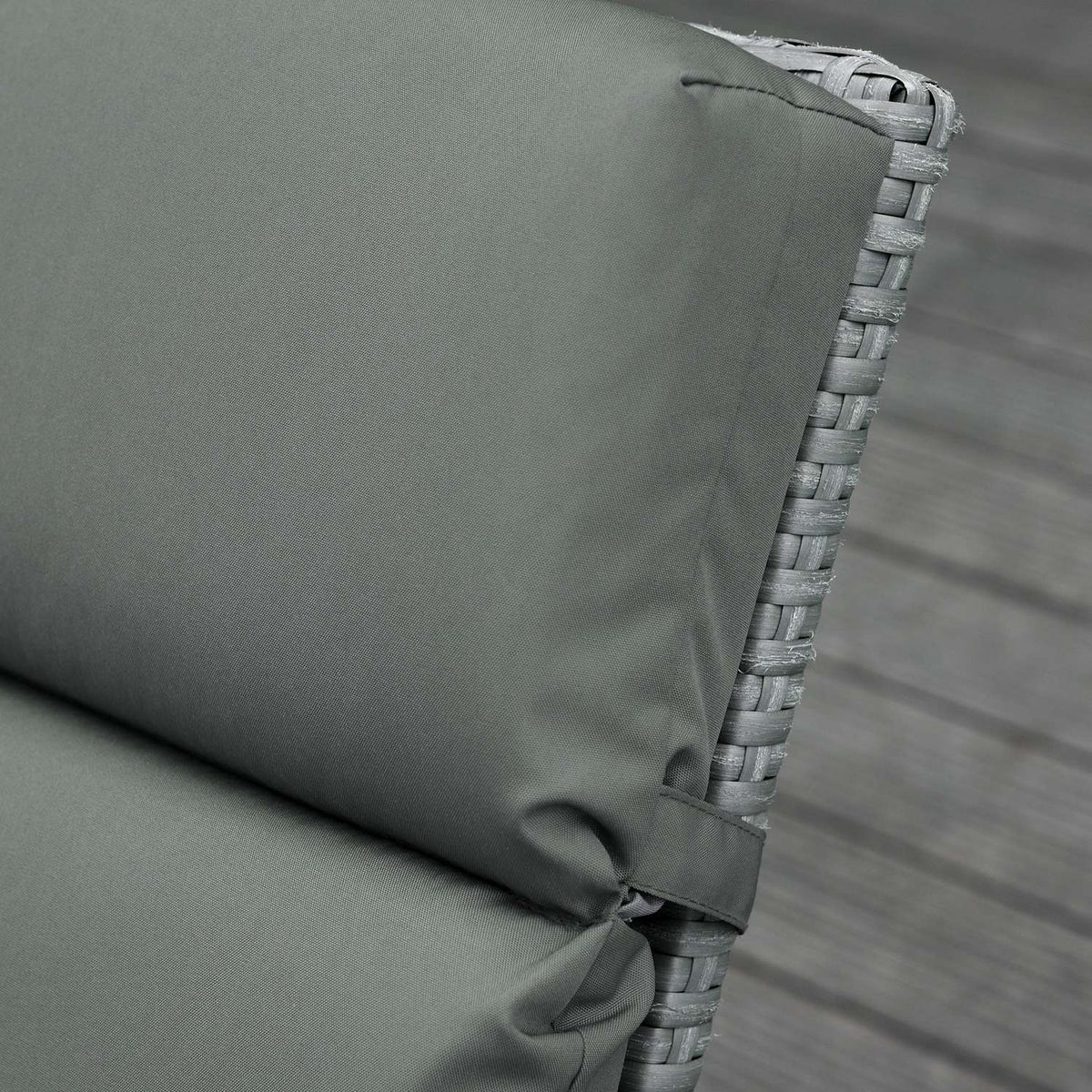 Set of 2 cushions for sun loungers, flame-retardant lounger cushions with straps for garden loungers, 8 cm thick, upholstered cushions, deck chair cushions for garden furniture, cushions for deck chairs, 196 x 55 x 8 cm, dark gray