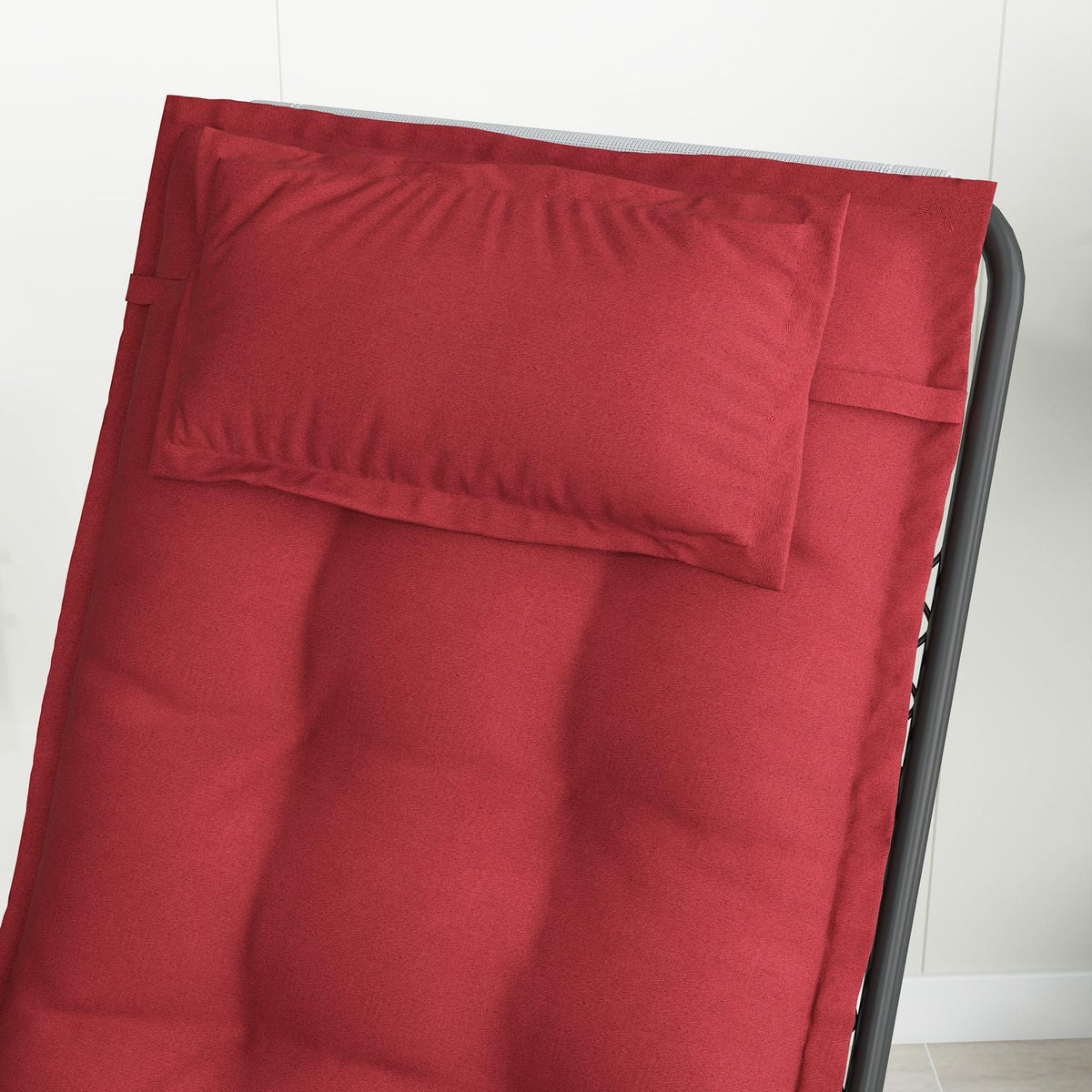 Set of 2 cushions for sun loungers, water-repellent lounger cushions for garden loungers, upholstered cushions for beach loungers, deck chair cushions, cushions for garden furniture cushions, 50 x 116 x 5 cm, wine red