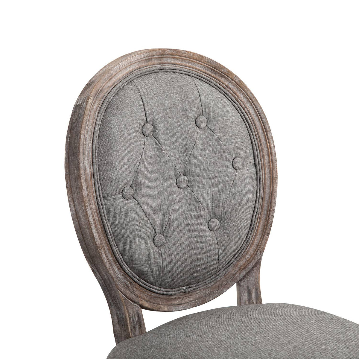 Set of 2 dining room chairs, upholstered chairs with breathable linen cover, living room chair in retro style, rubber wood, gray, 50 x 54.5 x 97 cm