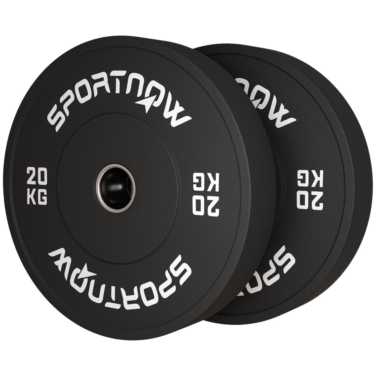 Set of 2 dumbbell weights, 2 x 20kg weights, weight plate set, weight plates for 5 cm dumbbell bar, Ø 50 mm bore, black