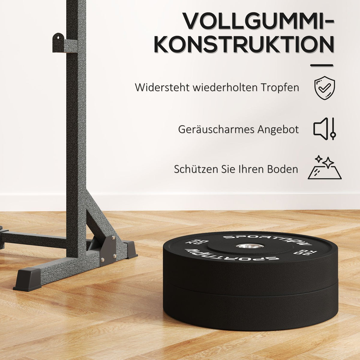 Set of 2 dumbbell weights, 2 x 20kg weights, weight plate set, weight plates for 5 cm dumbbell bar, Ø 50 mm bore, black