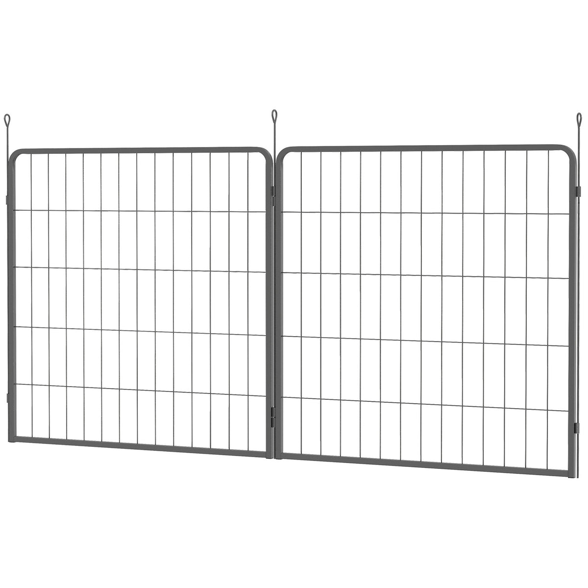 Set of 2 extension 2 dog fence panels for outdoor enclosures, 80 x 80 cm steel puppy fence, for small and medium dogs black
