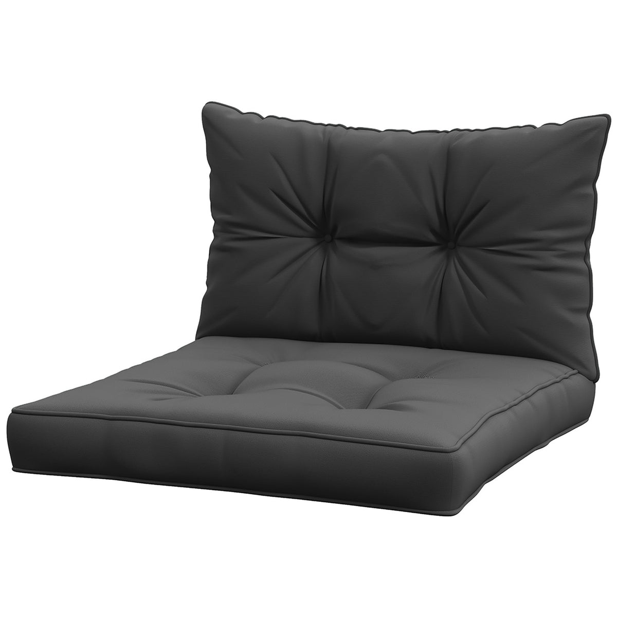 Set of 2 garden chair cushions seat cushions with 10 cm padding for rattan and garden furniture, polyester, dark gray