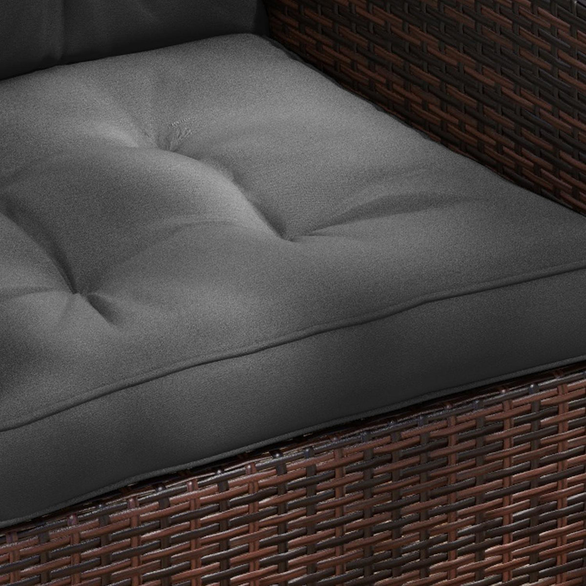 Set of 2 garden chair cushions seat cushions with 10 cm padding for rattan and garden furniture, polyester, dark gray