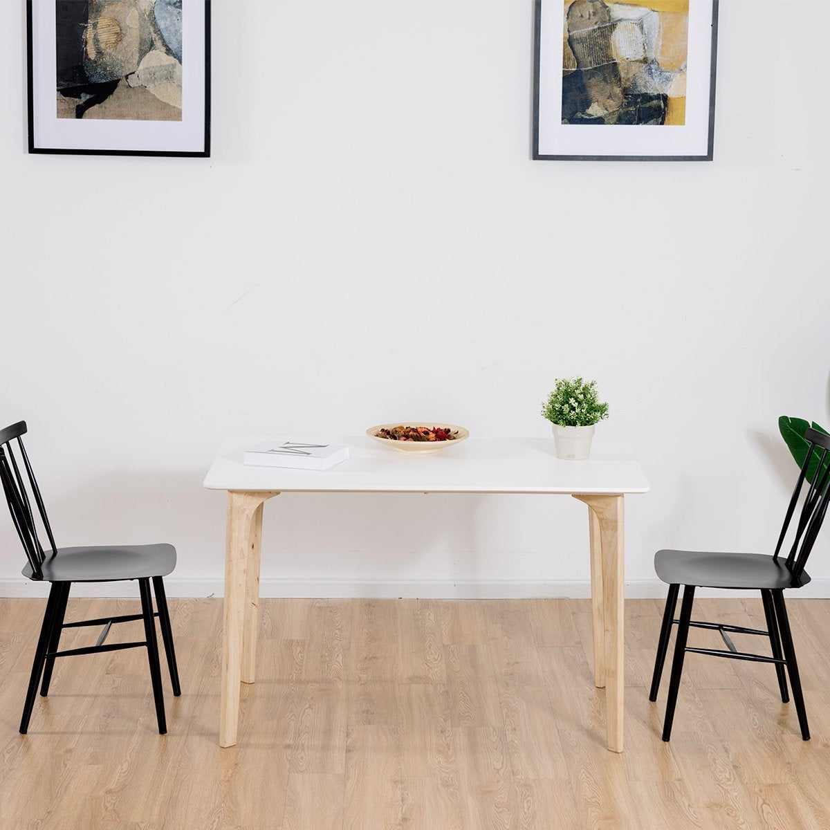 Set of 2 metal dining chairs with 43.5 cm seat height, X-shaped backrest, pack of 2 industrial trattoria chairs
